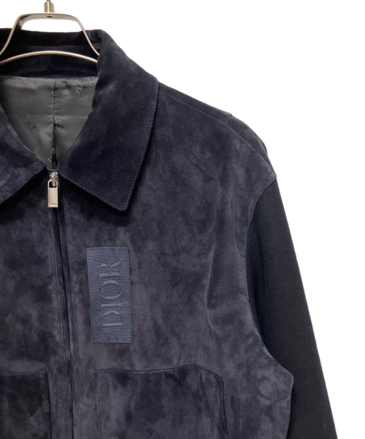 美品✨レア　Christian Dior スウェード 気球刺繍 ブルゾン グレー 中古・古着通販】Dior (ディオール) スウェードジャケット ネイビー