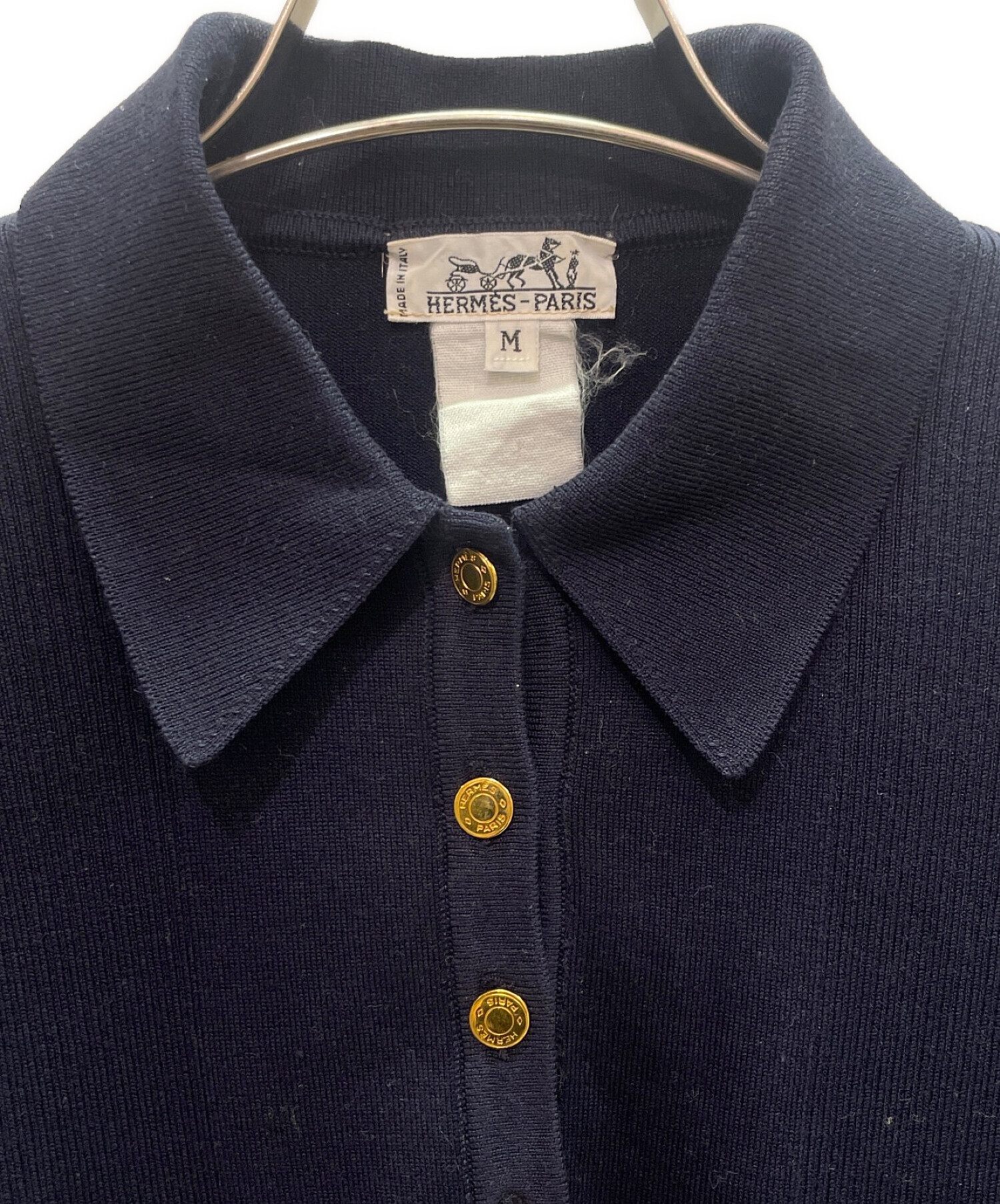 HERMES（エルメス） ポロシャツ ネイビー Made in Italy