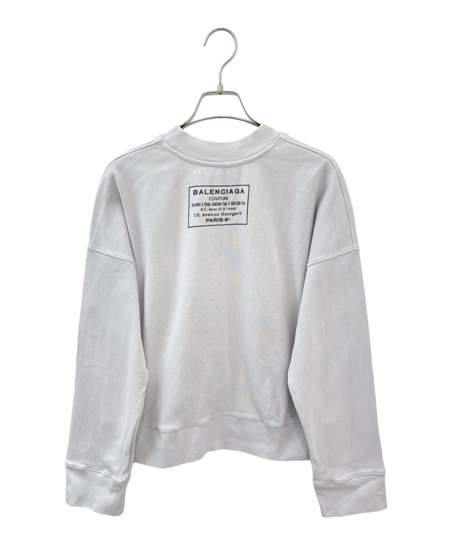 【正規品】BALENCIAGA バックロゴパッチ スウェット グレー サイズL 中古・古着通販】BALENCIAGA (バレンシアガ) バックロゴスウェット