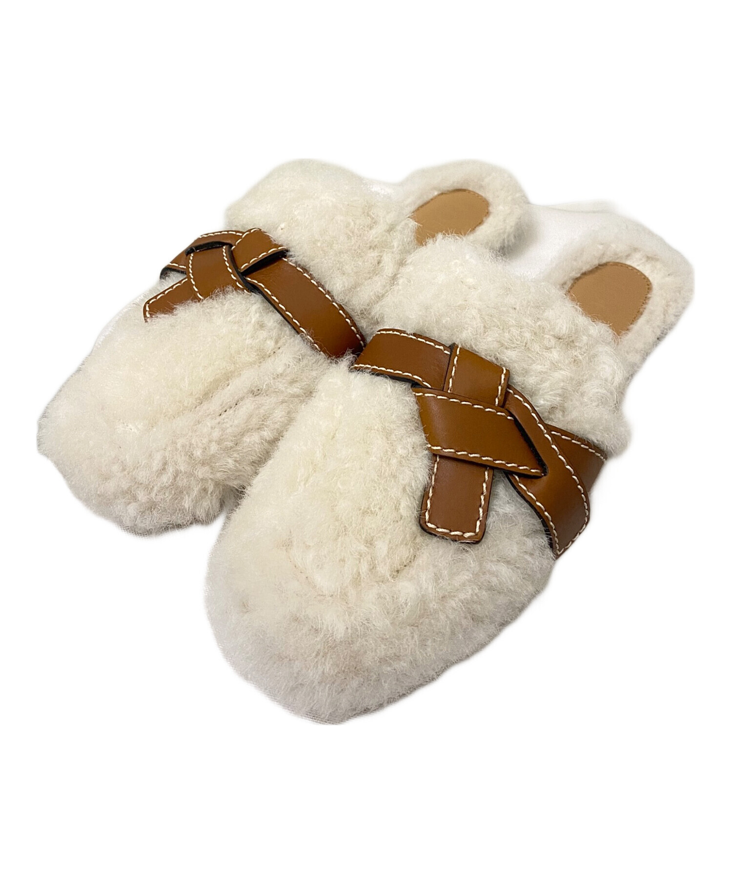 中古・古着通販】LOEWE (ロエベ) GATE MULE BLANCO タン×ホワイト