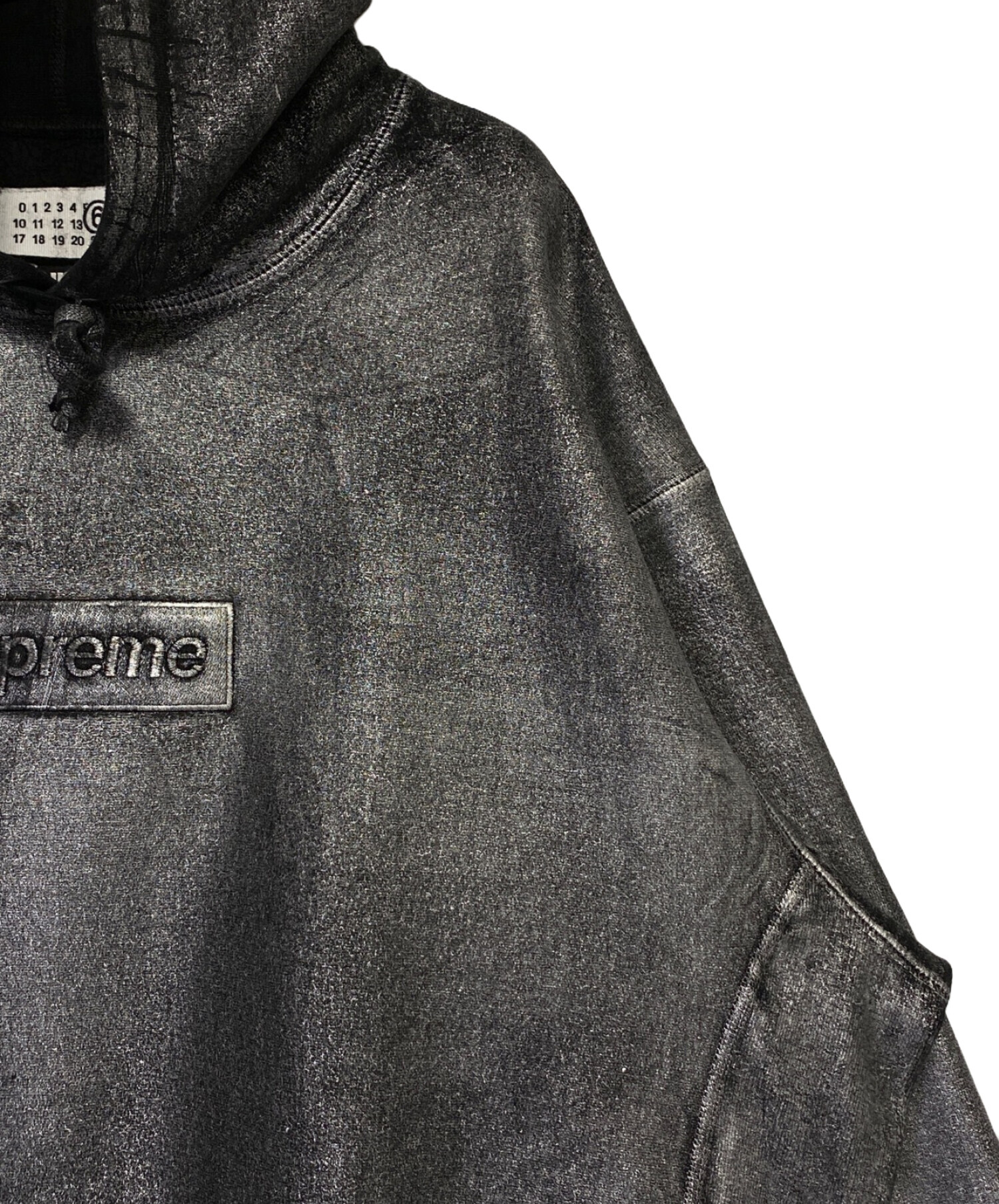 Supreme MM6 foil Box Logo パーカー 黒XL マルジェラ Supreme × MM6