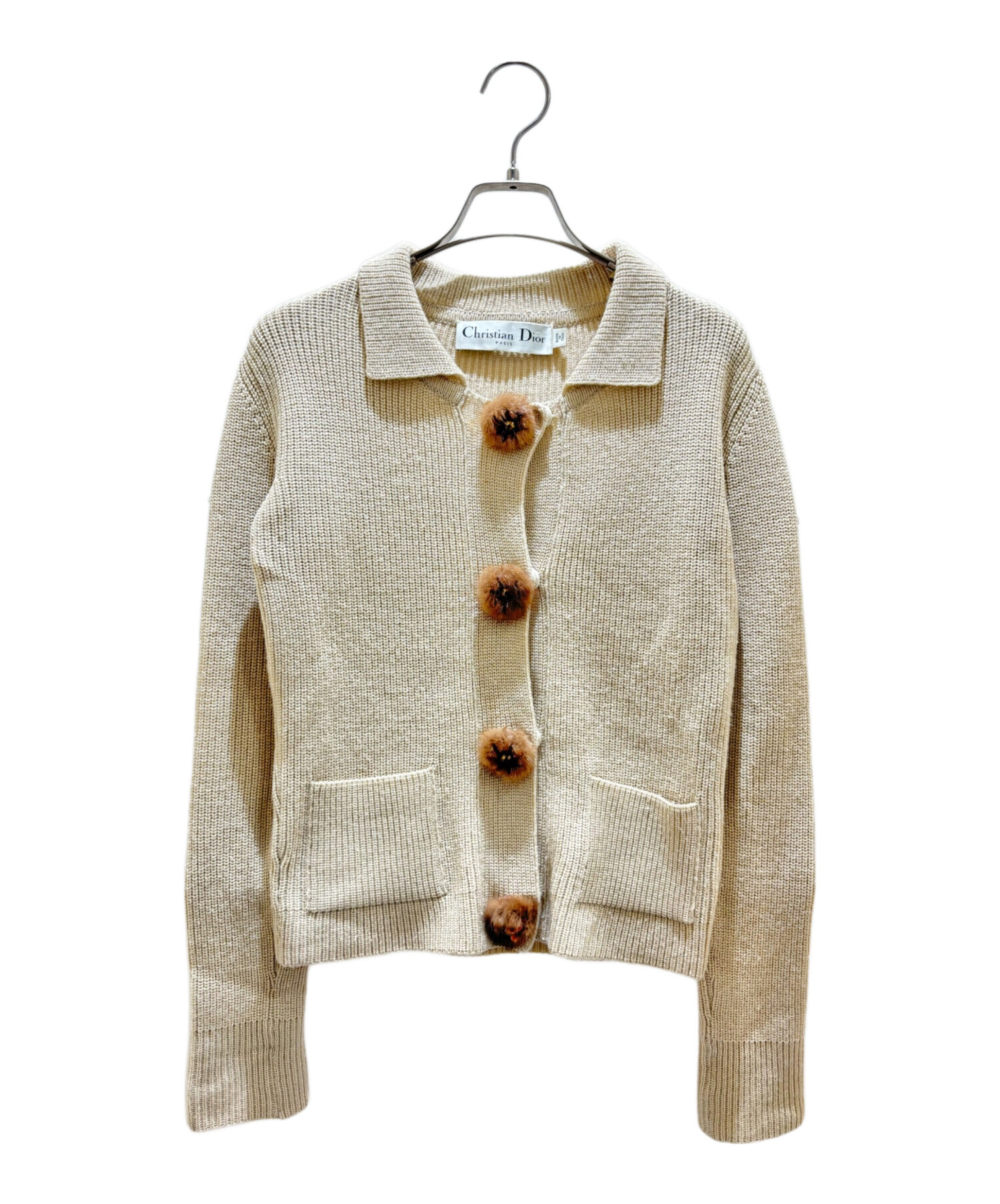 Dior ニットカーディガン　34サイズ 中古・古着通販】Christian Dior (クリスチャン ディオール) ファー