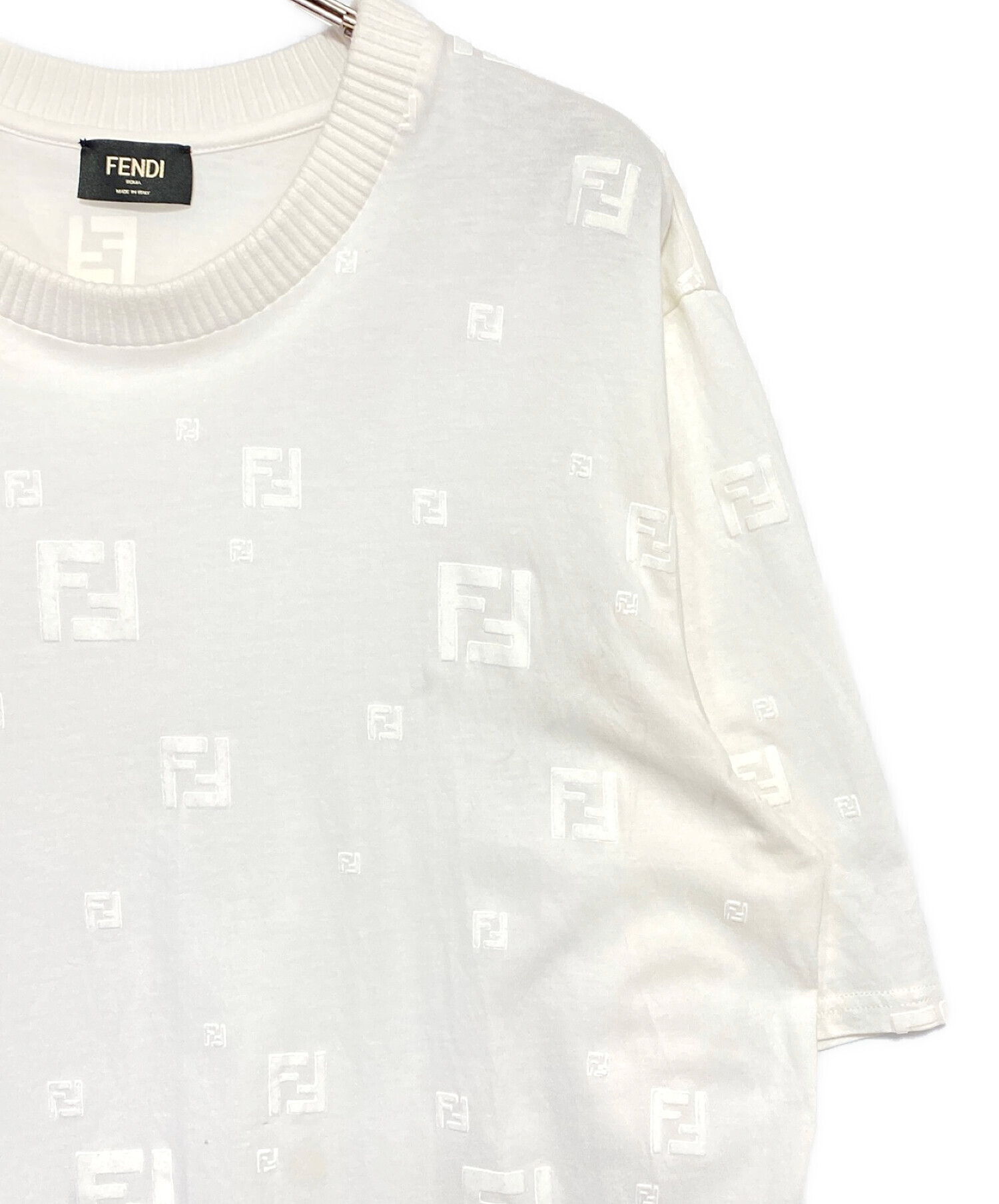 中古・古着通販】FENDI (フェンディ) ロゴプリントTシャツ ホワイト 