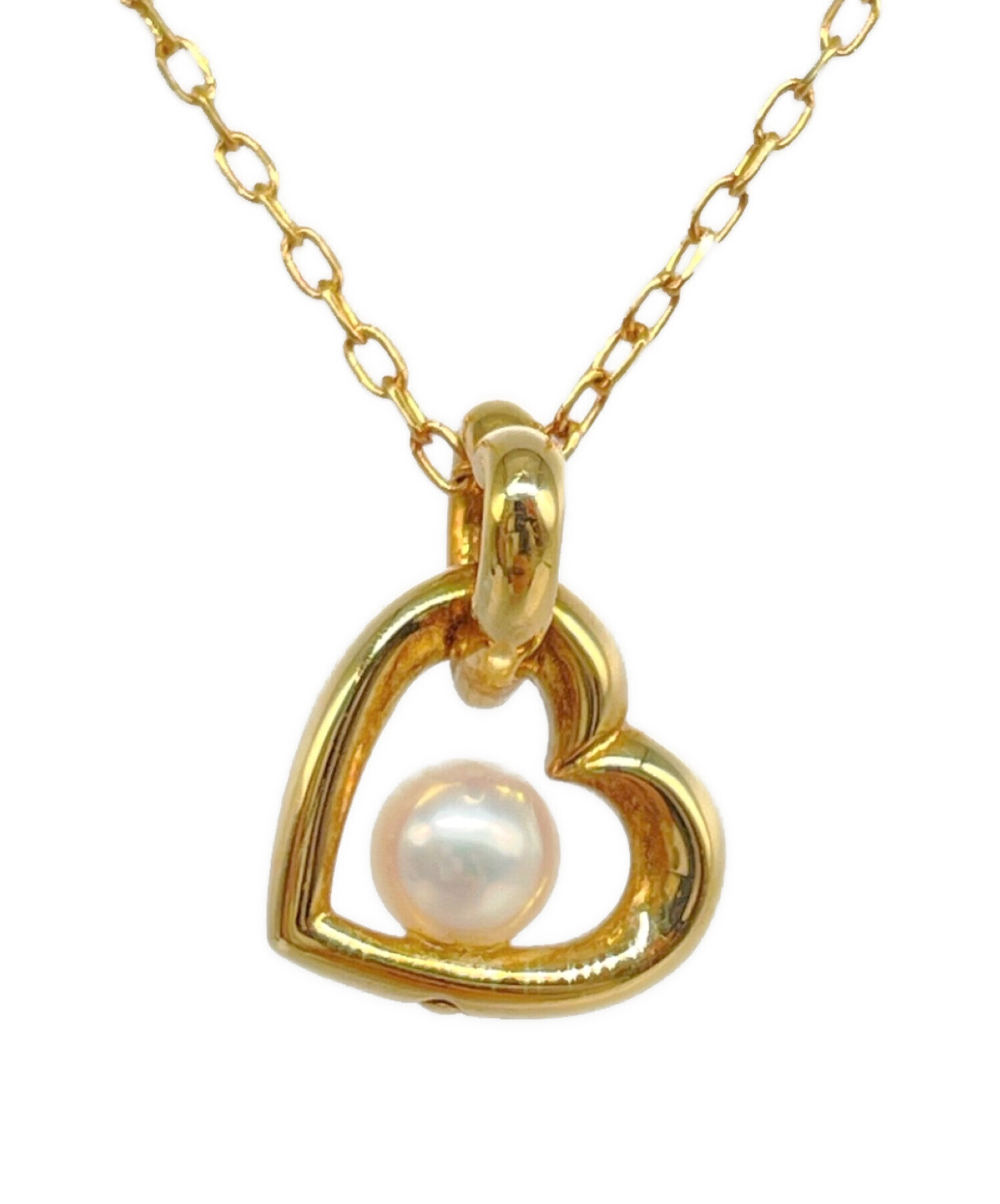 中古・古着通販】MIKIMOTO (ミキモト) オープンハート 1Pパール K18YG 