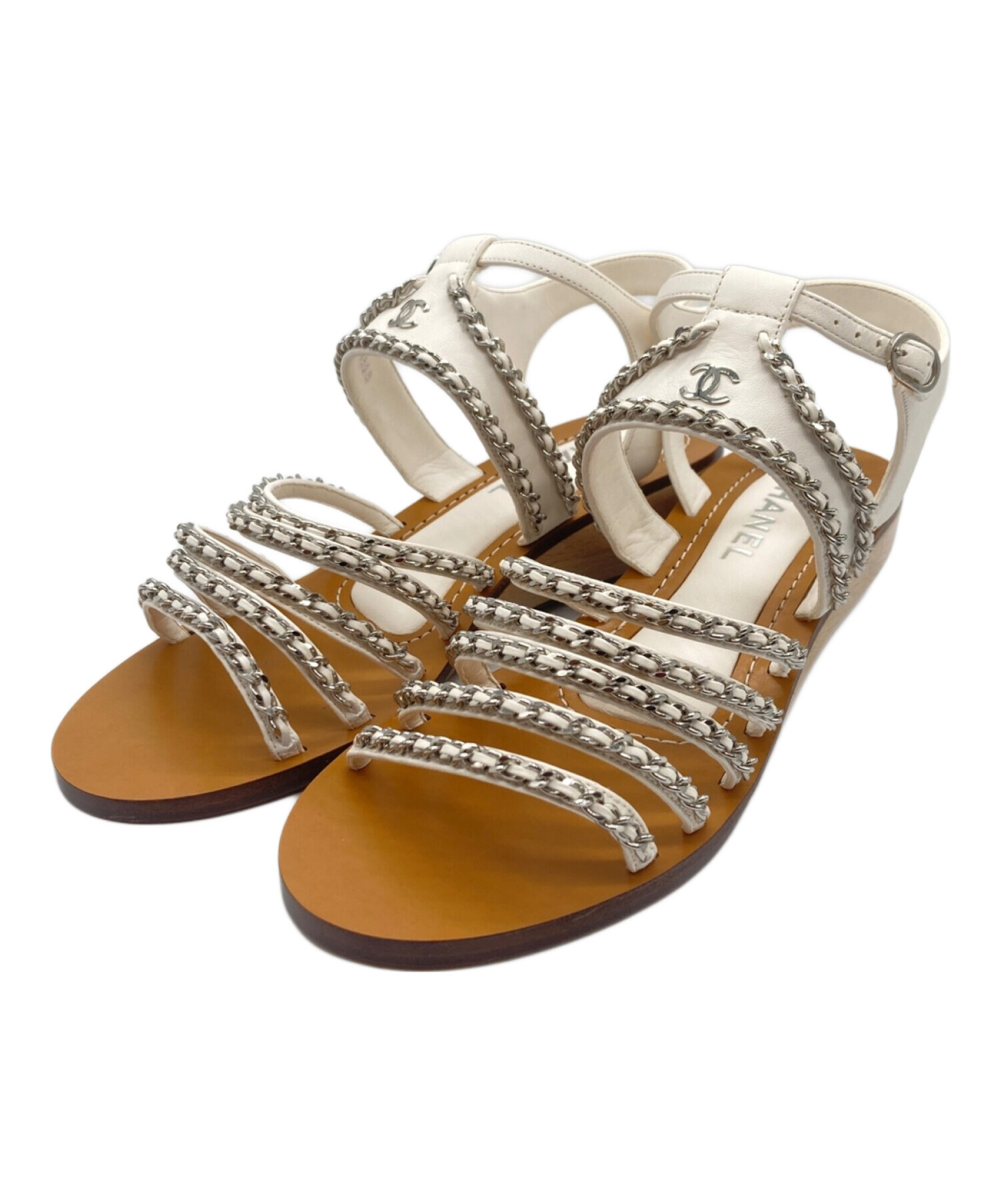 中古・古着通販】CHANEL (シャネル) Chanel Flat Sandals チェーン 
