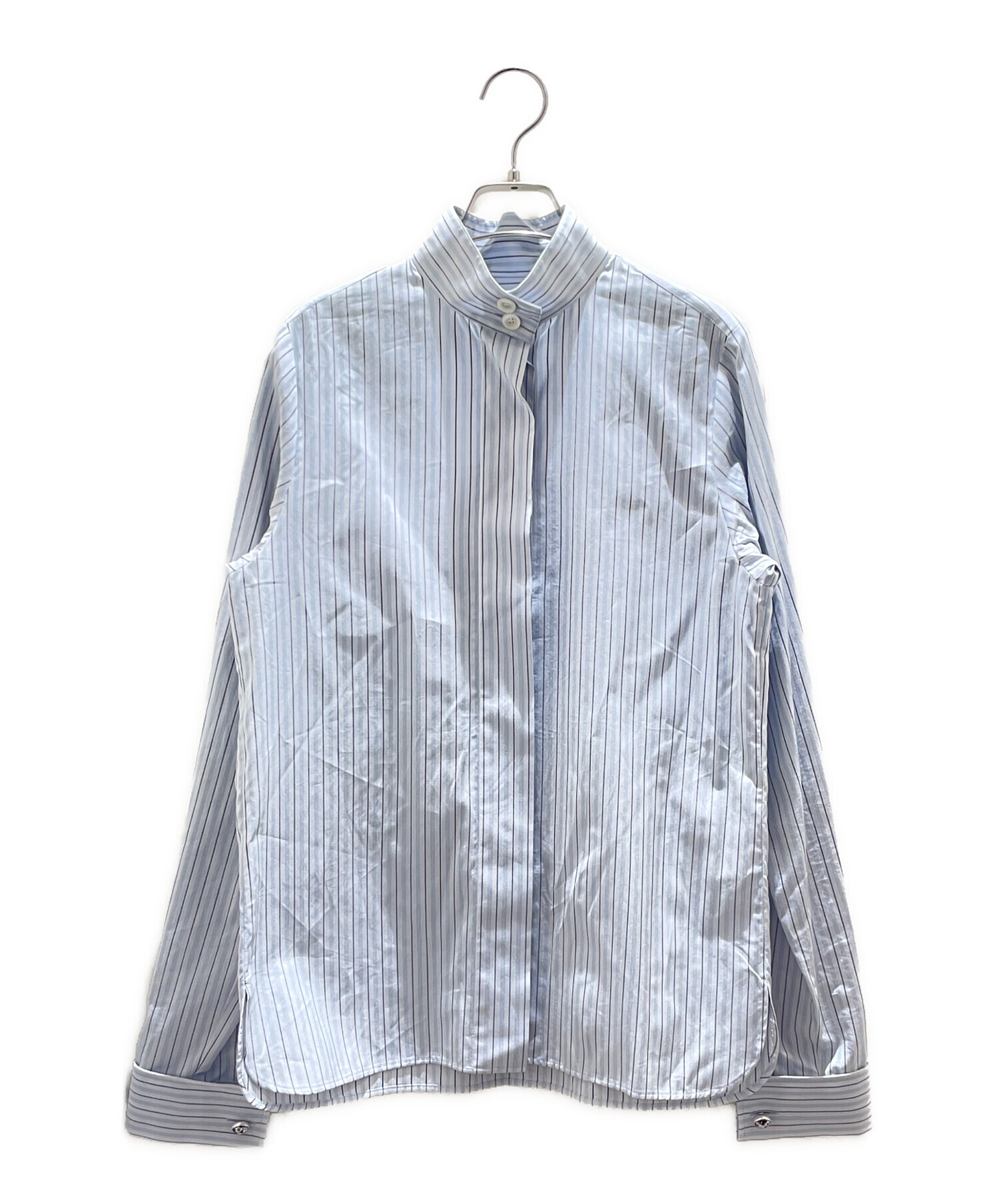 中古・古着通販】CHANEL (シャネル) 比翼ストライプカフスボタンシャツ