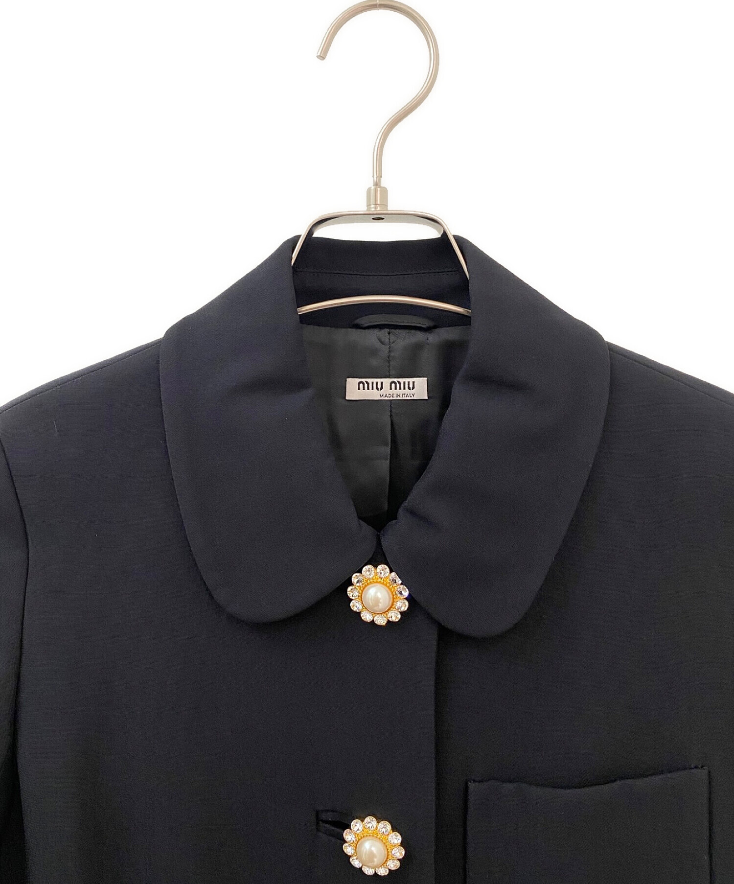miumiu ビジューコート MIU MIU - 極美品✨miumiu 襟ビジュー