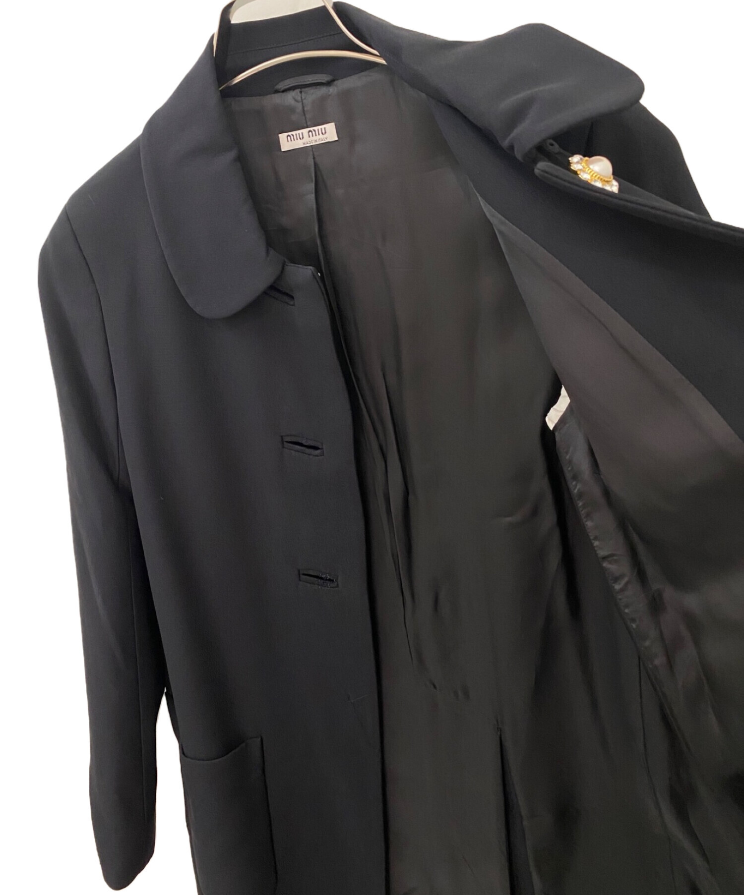 中古・古着通販】MIU MIU (ミュウミュウ) ビジューコート ブラック 