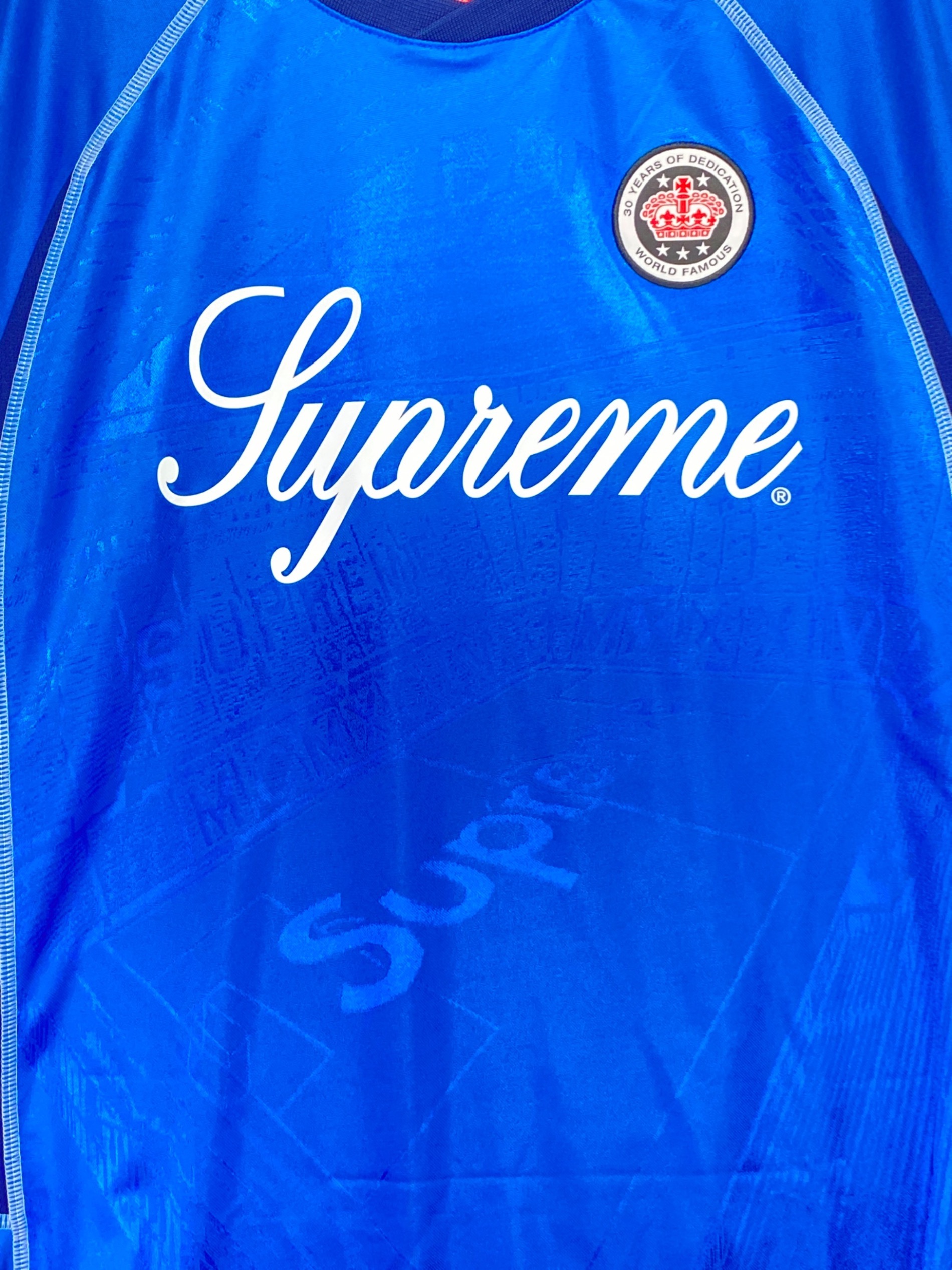 Supreme スポーツシャツ S 青トロフィーデザインシュプリームゲームシャツ 中古・古着通販】SUPREME (シュプリーム) Jacquard Soccer Jersey