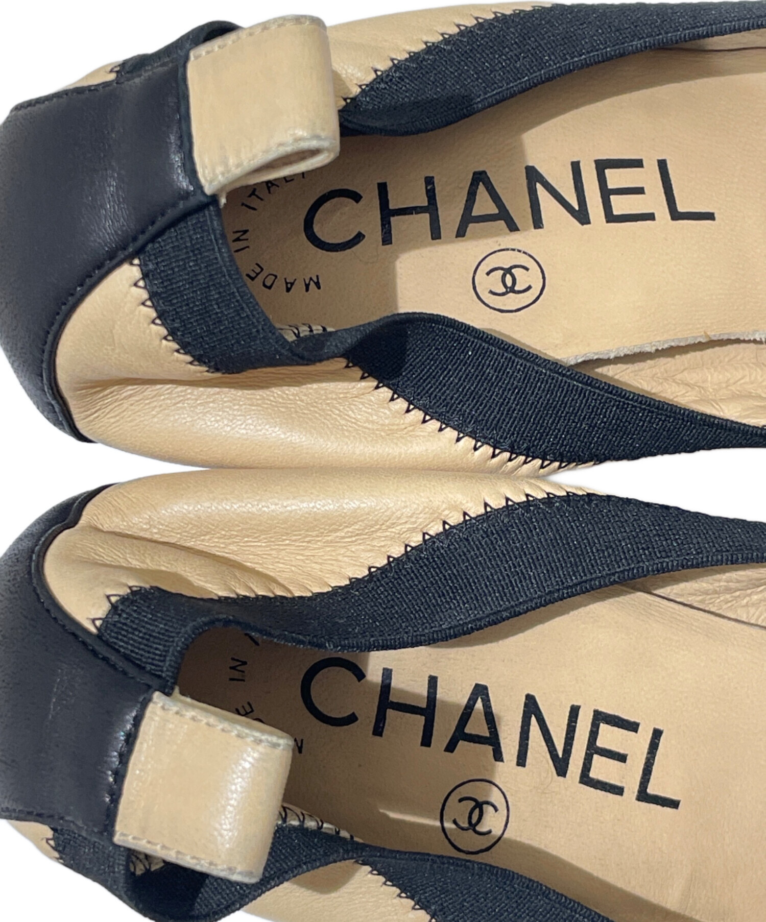 未使用品》CHANEL シャネル ココマーク パンプス バイカラー ベージュ
