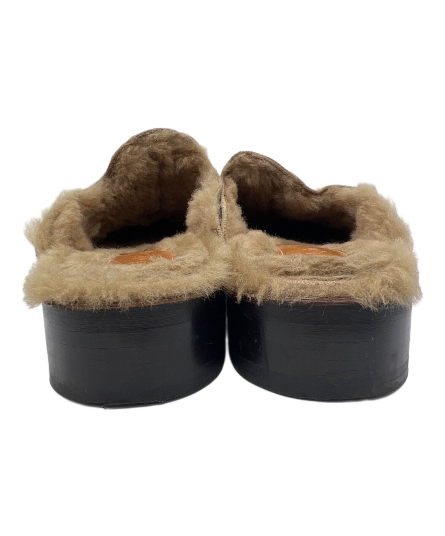 美品ウノピュウノウグァーレトレ/ウィングチップファーサンダル/ベージュ43 美品ウノピュウノウグァーレトレ/ウィングチップファーサンダル