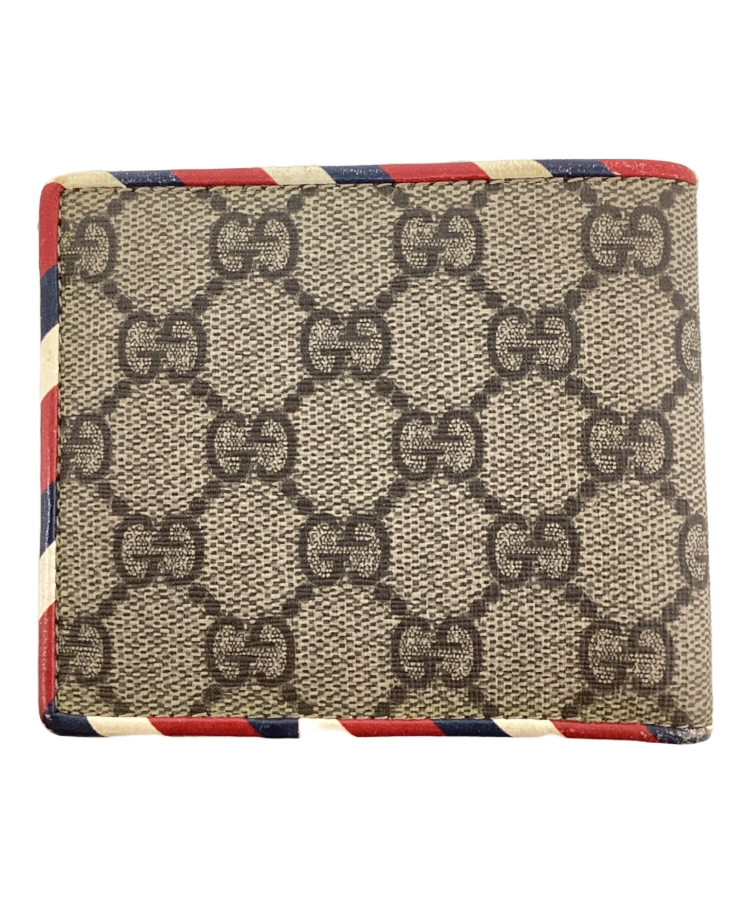 中古・古着通販】GUCCI (グッチ) GGスプリーム2つ折り財布 ブラック 