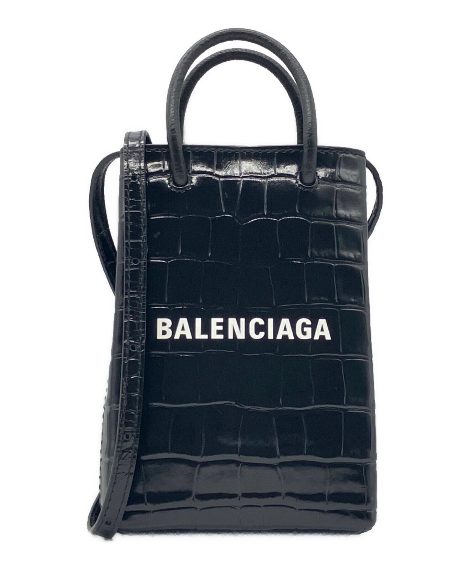 中古・古着通販】BALENCIAGA (バレンシアガ) クロコ型押しショルダー 