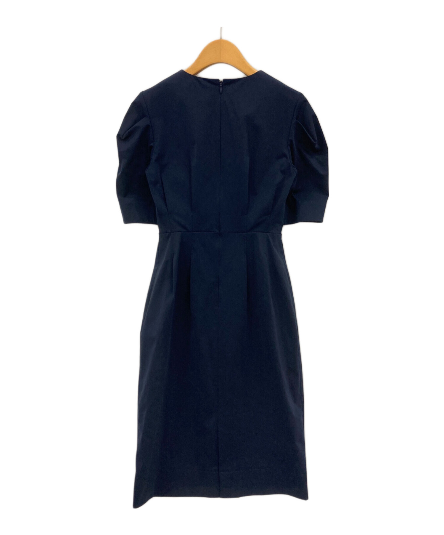 中古・古着通販】ADORE (アドーア) パフスリーブワンピース ネイビー 