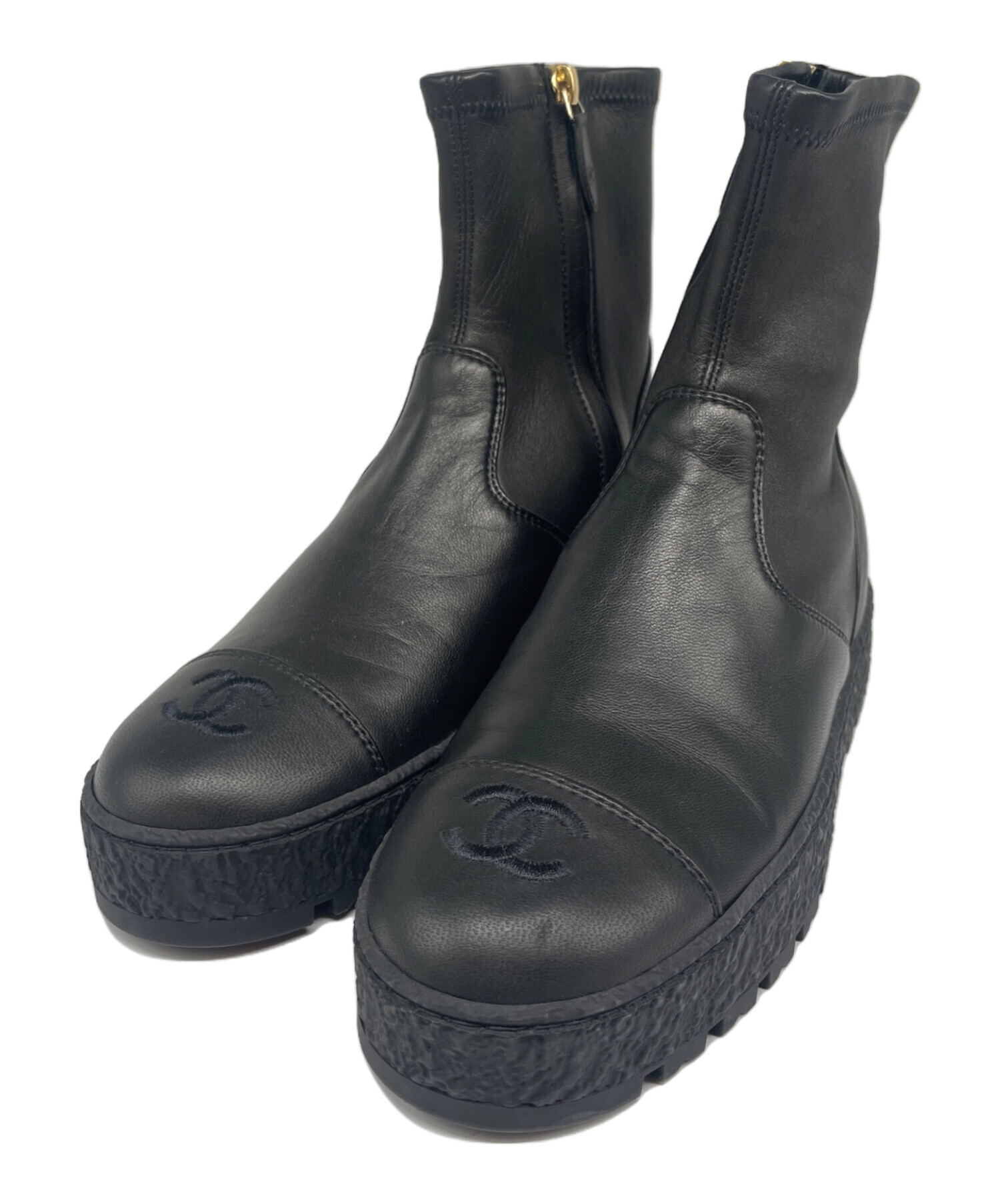 36C CHANELシャネル ソフトレザー アンクルブーツ 36C CHANELシャネル ソフトレザー アンクルブーツ