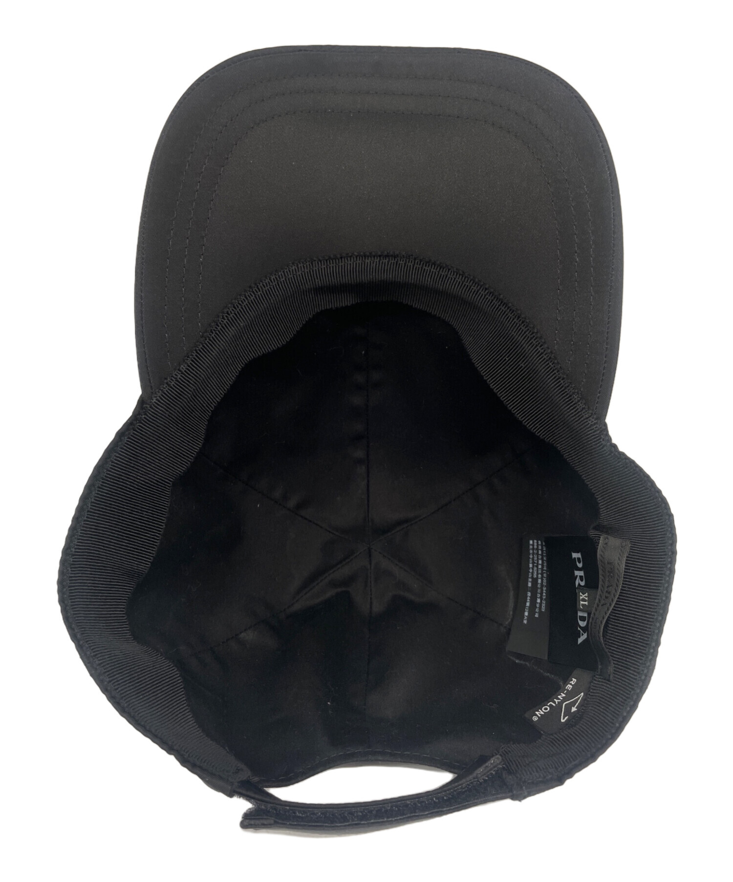 プラダ 黒 ナイロン ベースボールキャップ XL PRADA(プラダ) Re-Nylon 