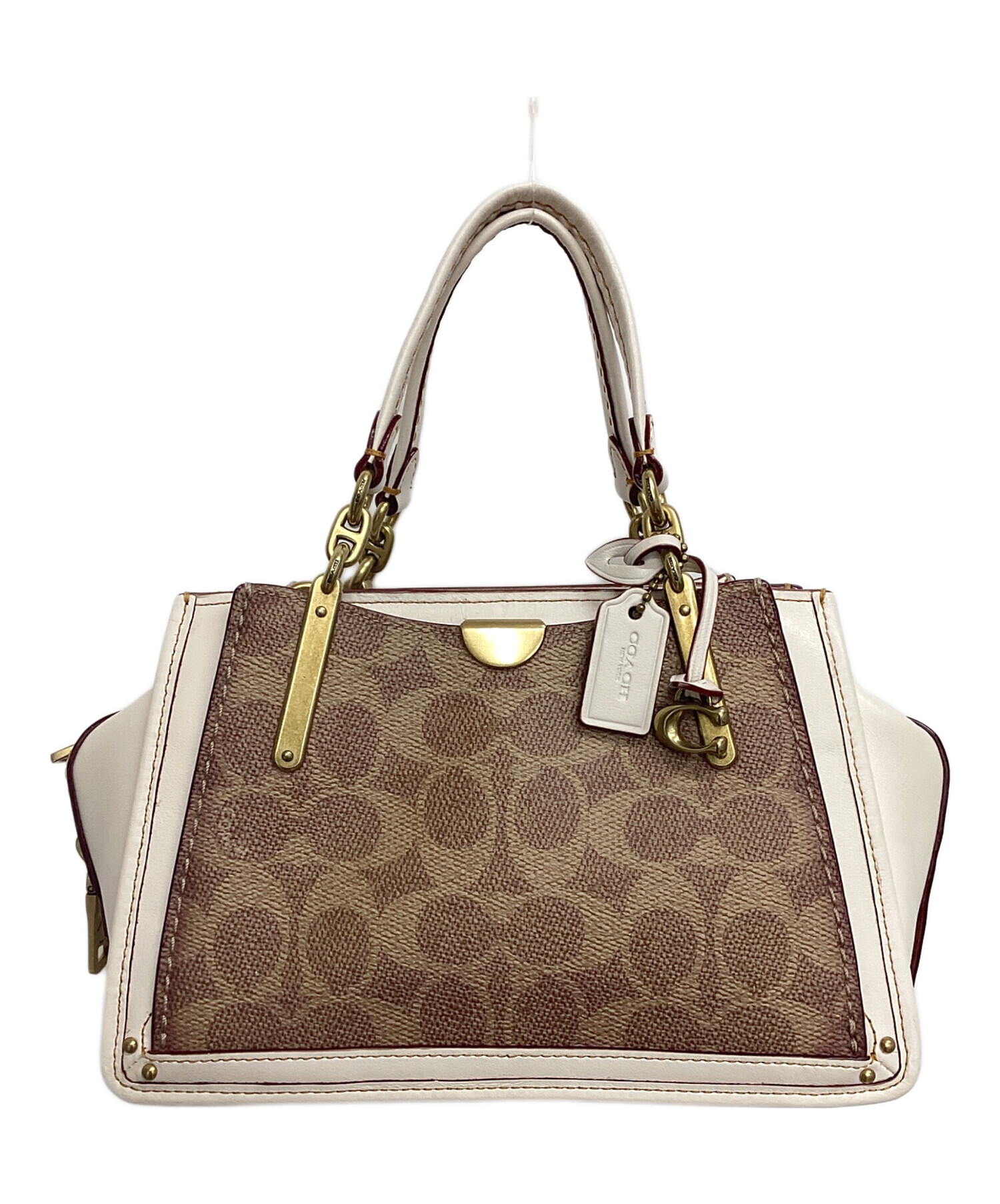 美品 コーチ 1844　ソーホー フラップ ハンドバッグ アイボリー 中古・古着通販】COACH (コーチ) ハンドバッグ アイボリー｜ブランド