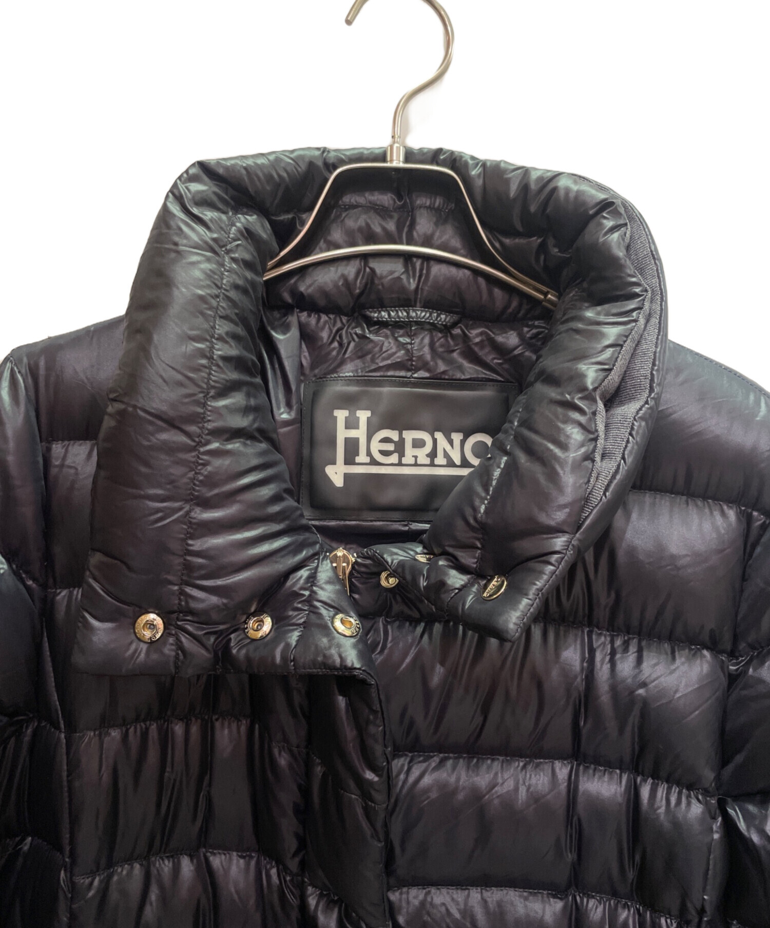 中古・古着通販】HERNO (ヘルノ) ファー付き ダウンコート ブラック 