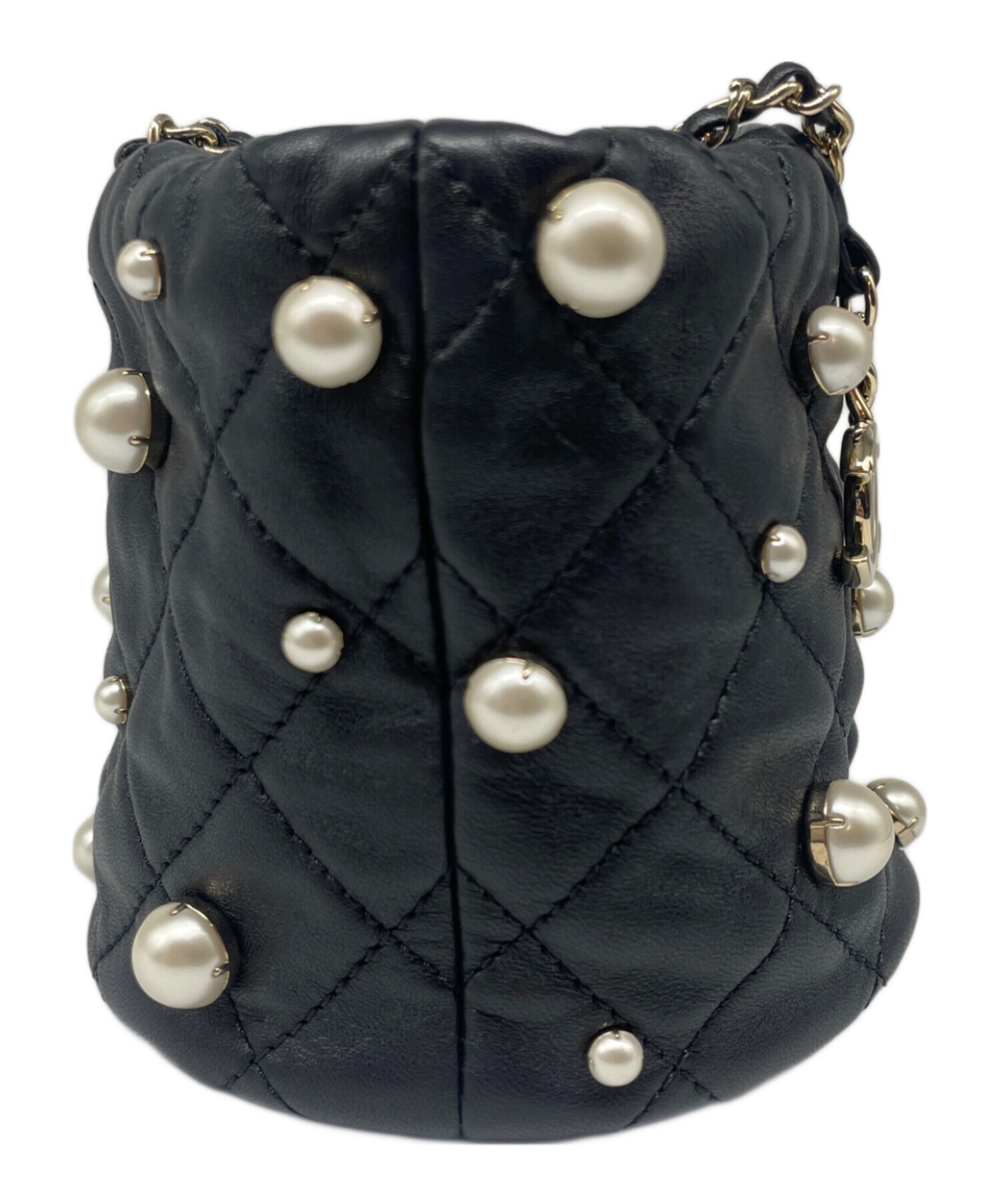 中古・古着通販】CHANEL (シャネル) パールバケットバッグ ブラック