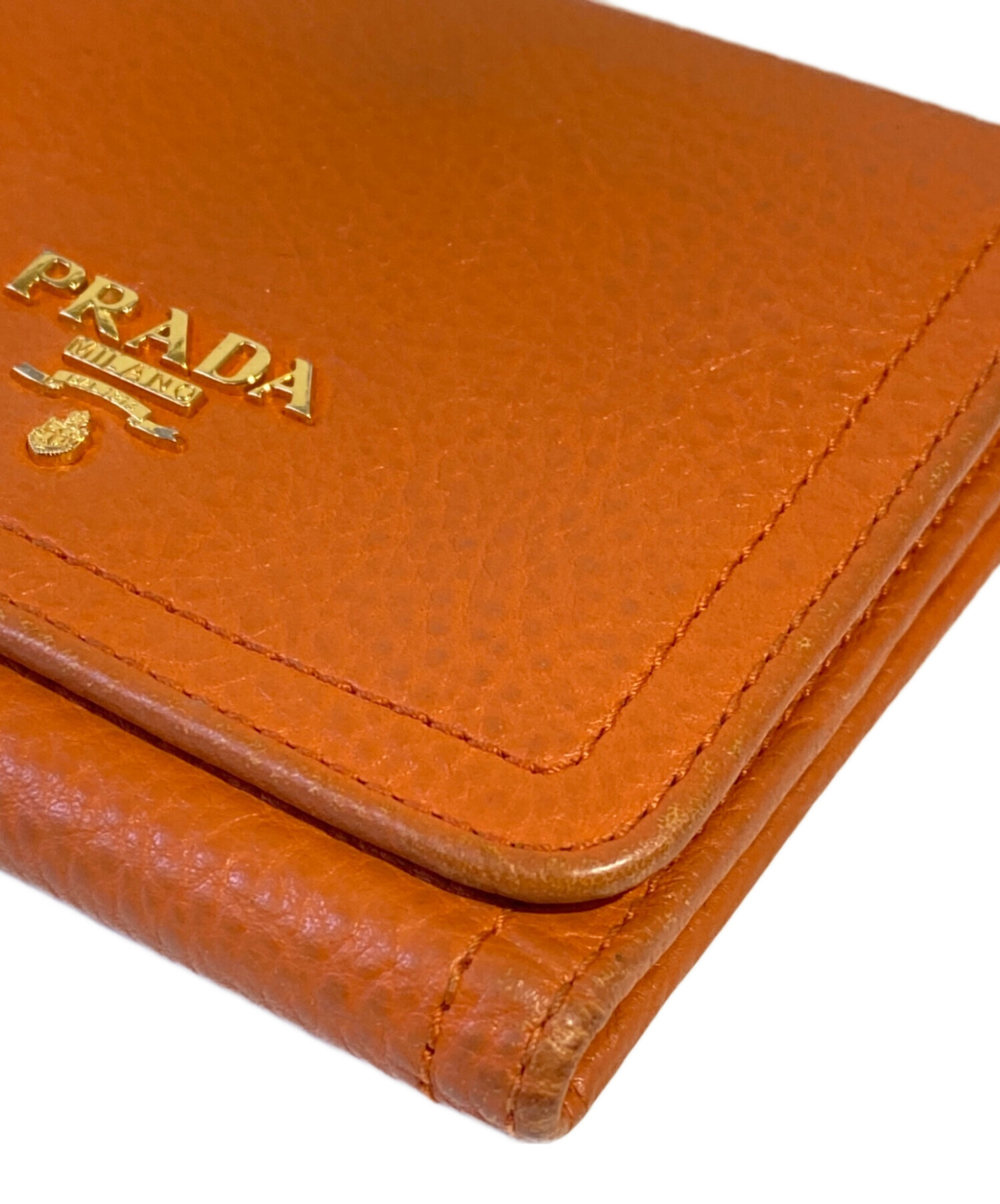 中古・古着通販】PRADA (プラダ) コンパクトウォレット オレンジ