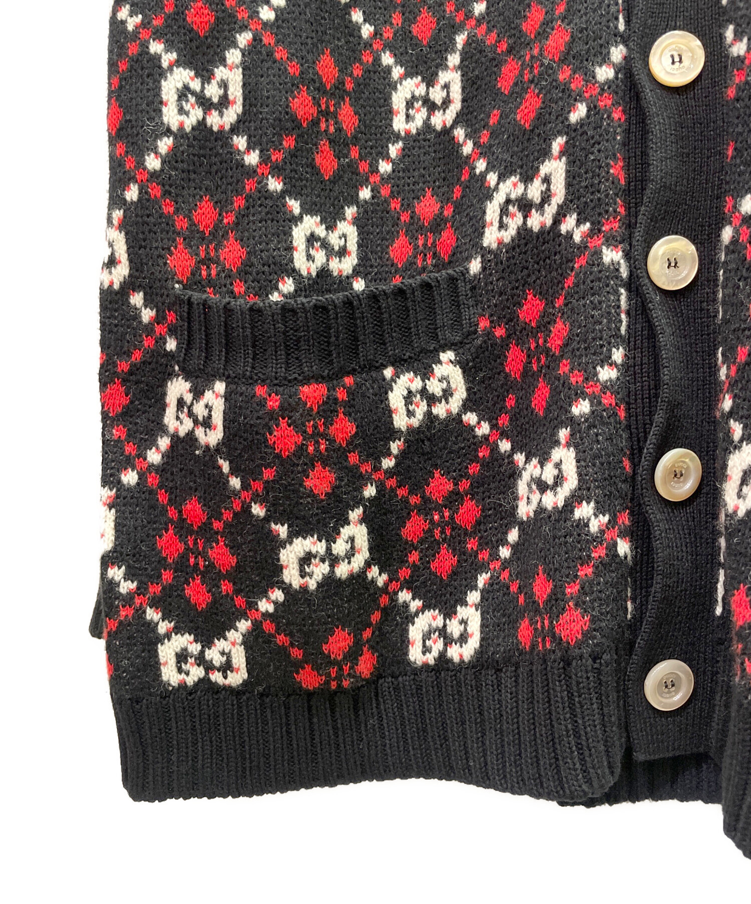 中古・古着通販】GUCCI (グッチ) GG ダイヤモンド カーディガン 中古・古着通販】GUCCI (グッチ) GG ダイヤモンド カーディガン