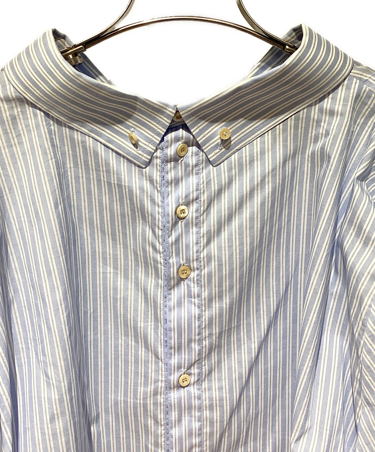 中古・古着通販】GUCCI (グッチ) Back Button Design Stripe Shirt