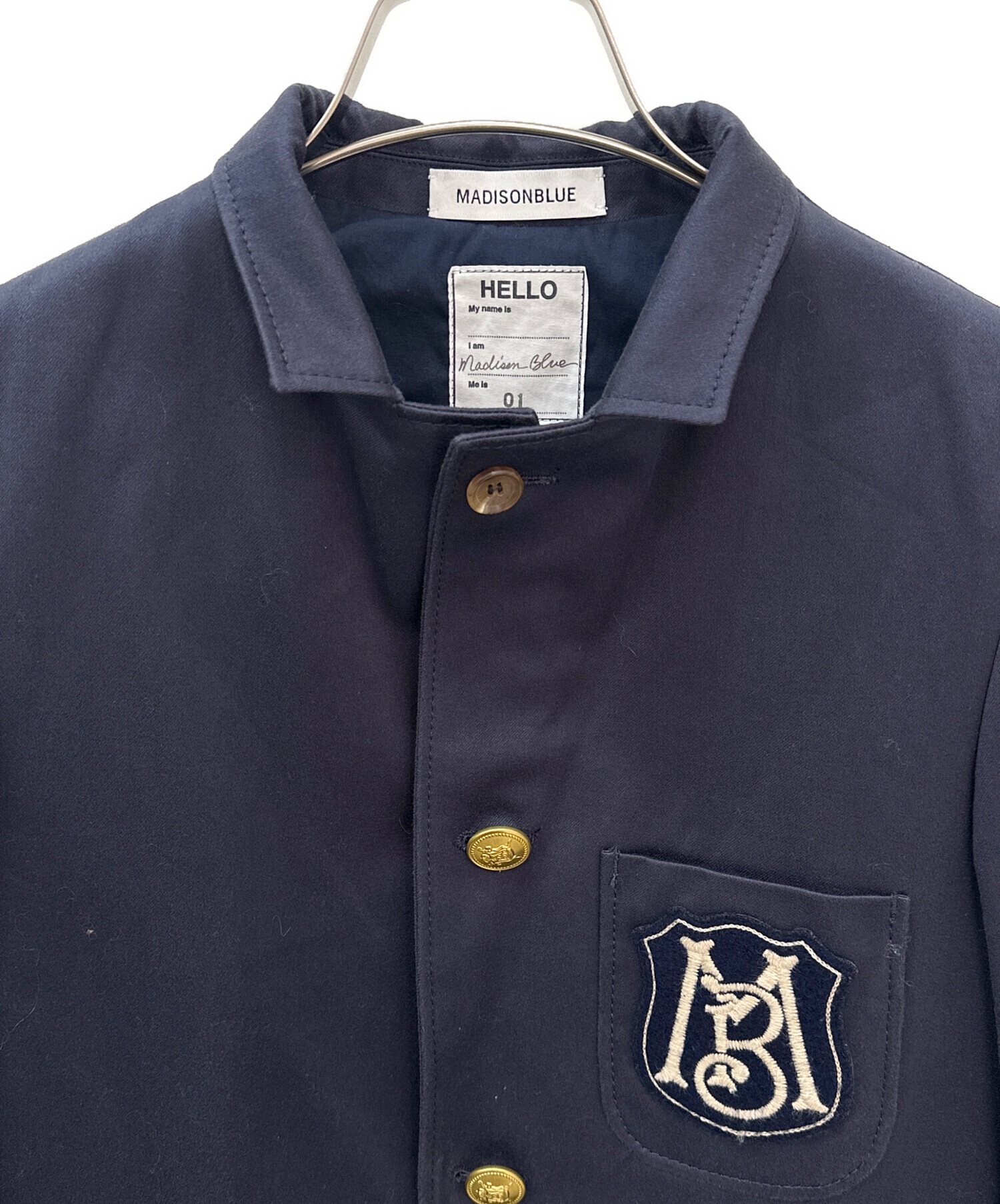 希少♡マディソンブルー BERKLEE S3B BLAZER ネイビー 00 中古・古着通販】MADISON BLUE (マディソンブルー) BERKLEE S3B