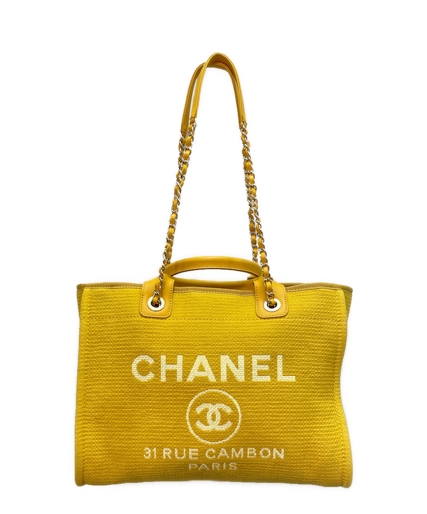 中古・古着通販】CHANEL (シャネル) ドーヴィル MM イエロー サイズ:MM