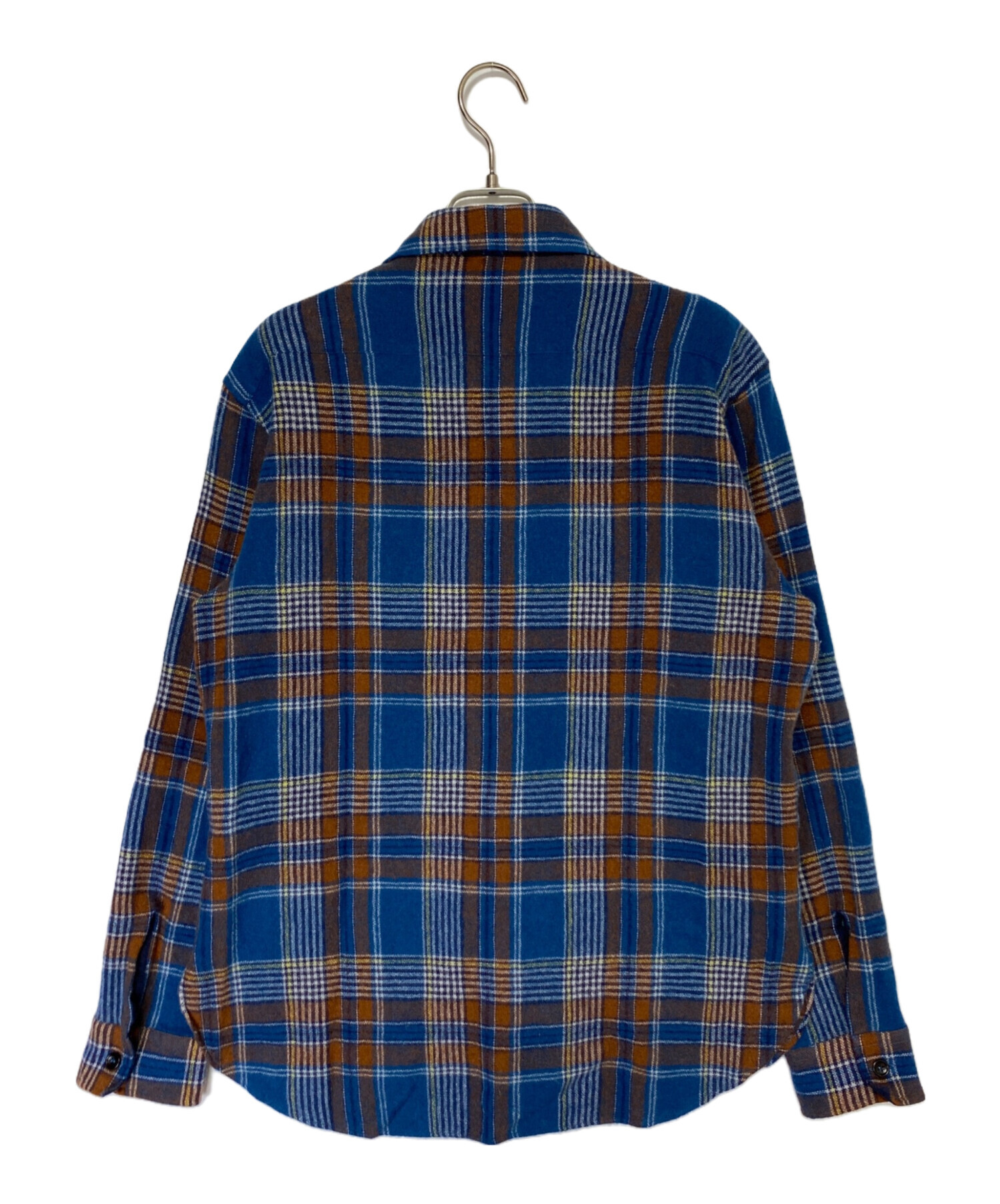 中古・古着通販】GUCCI (グッチ) Bird Embroidery Check Shirt ブルー