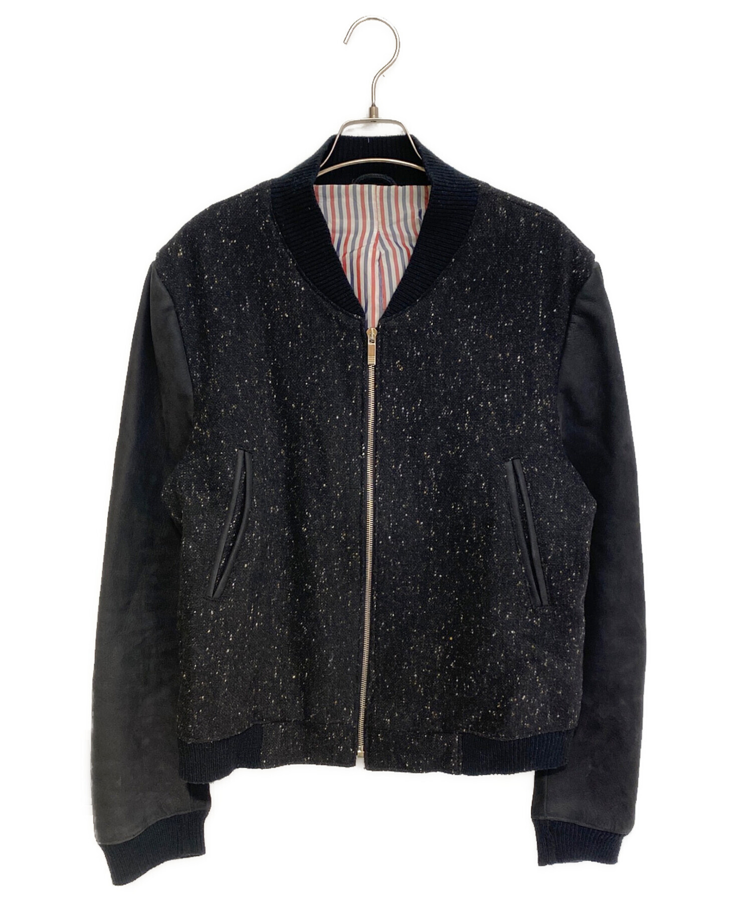 中古・古着通販】Thom Browne (トムブラウン) 袖切替ブルゾン ブラック