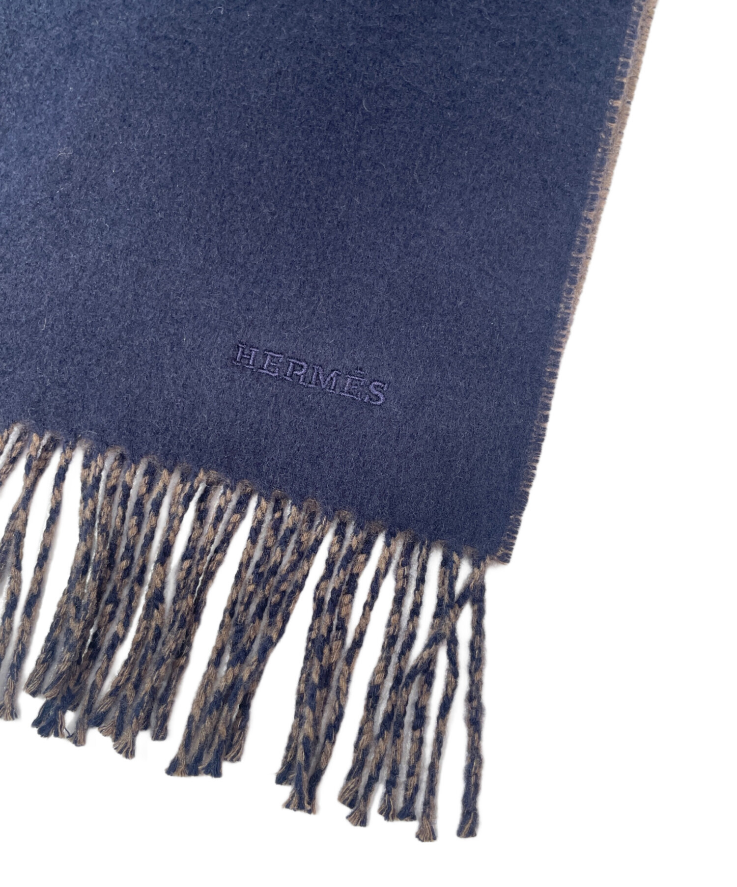 中古・古着通販】HERMES (エルメス) バイカラー カシミヤ マフラー