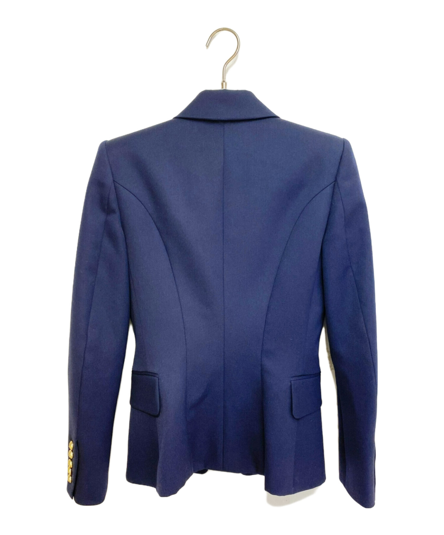 中古・古着通販】BALMAIN (バルマン) ネイビーシングルボタンブレザー