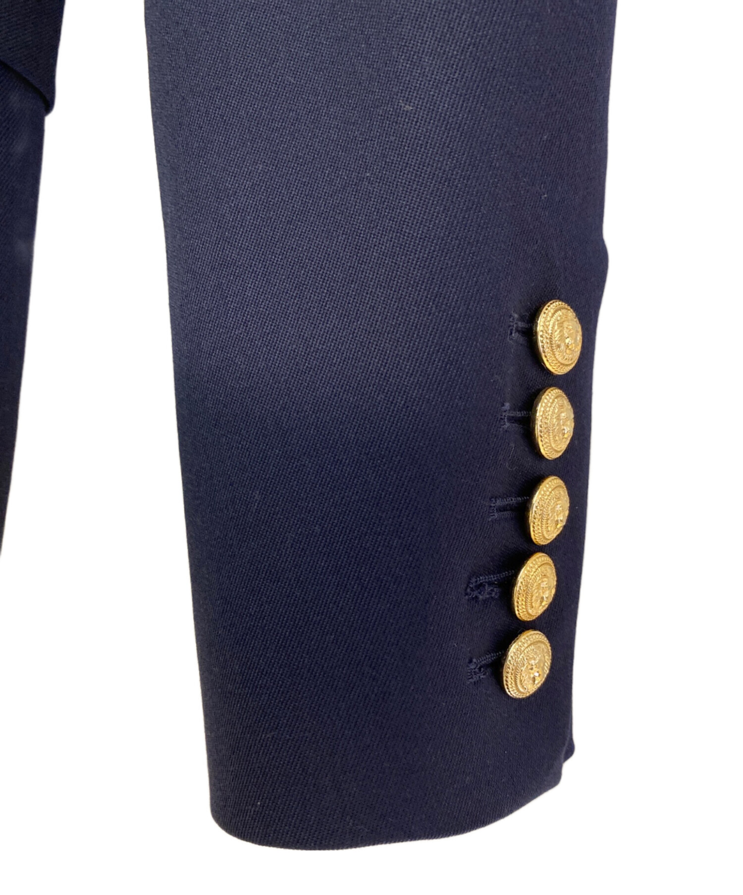 中古・古着通販】BALMAIN (バルマン) ネイビーシングルボタンブレザー