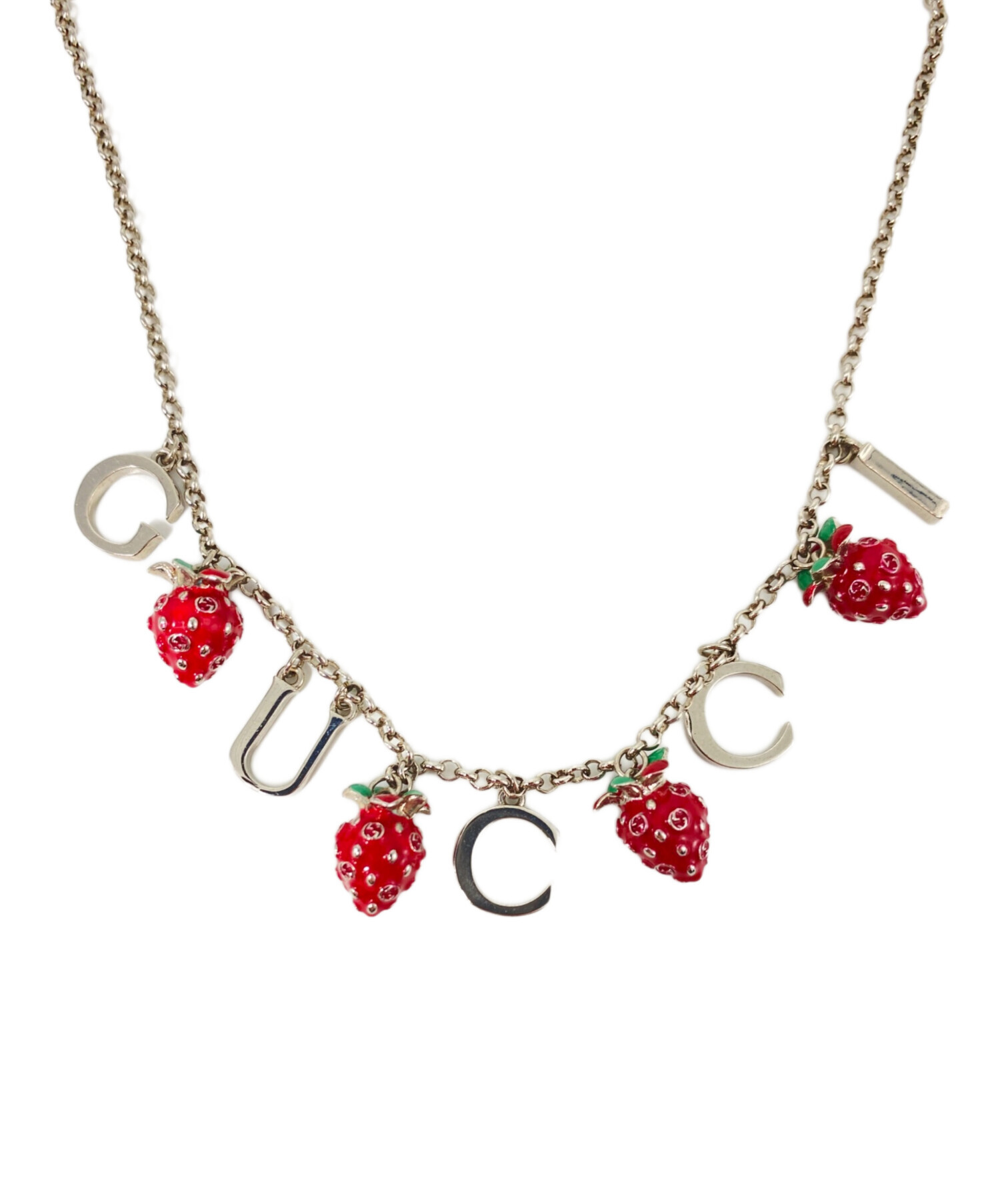 中古・古着通販】GUCCI (グッチ) ストロベリーモチーフネックレス 