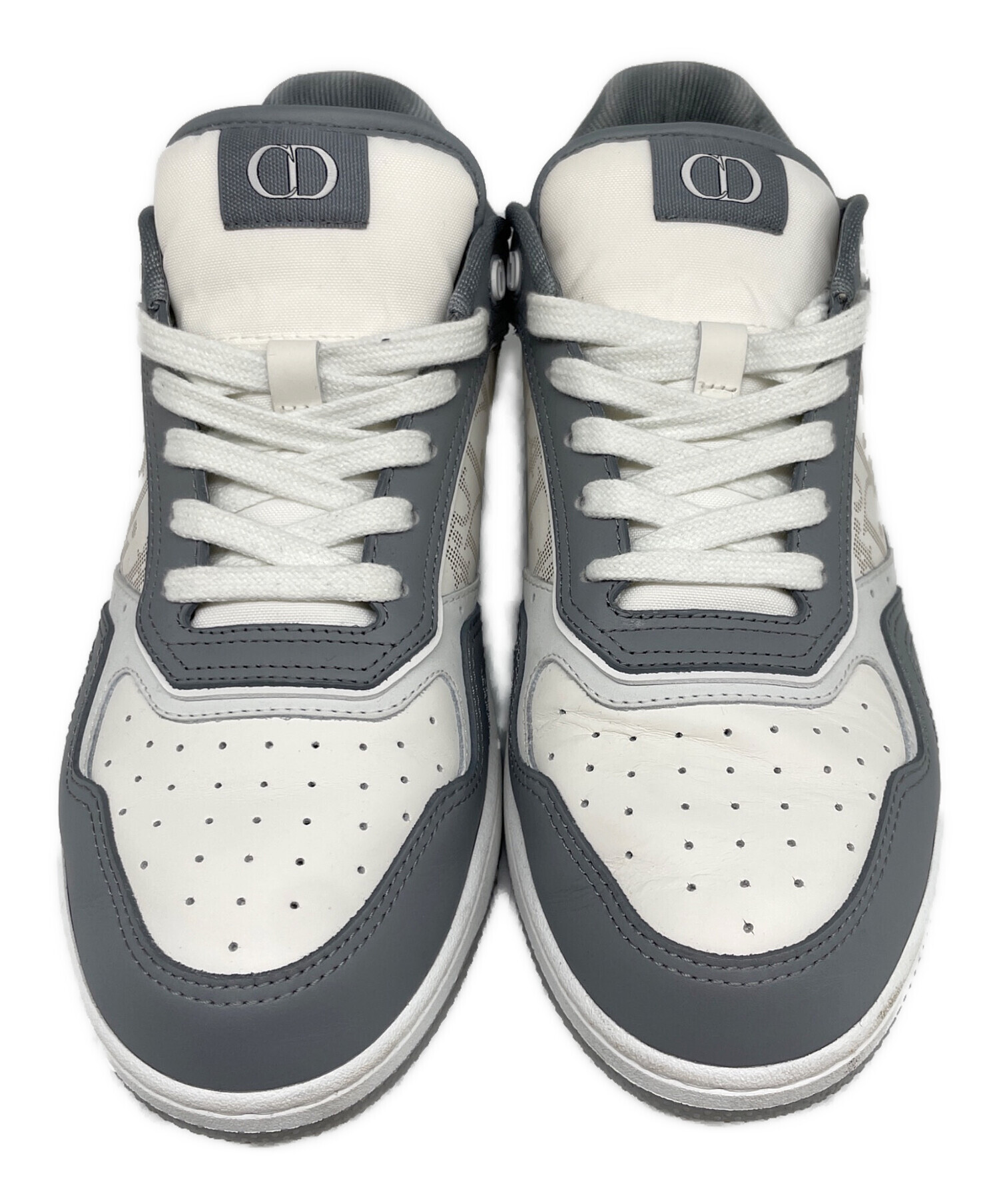 数回程度使用Dior ディオール B27 スニーカー ホワイト グレー 中古・古着通販】Dior (ディオール) B27ロートップスニーカー ライト
