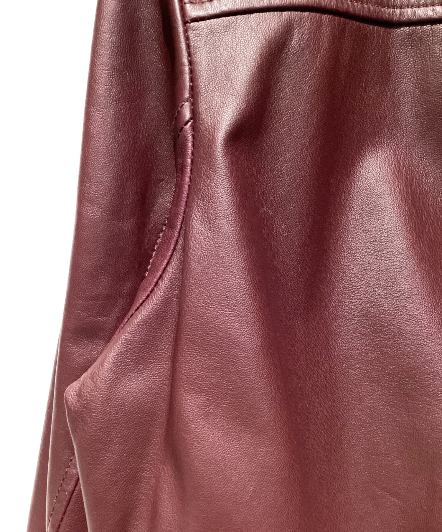 中古・古着通販】GUCCI (グッチ) フード付きレザージャケット ボルドー