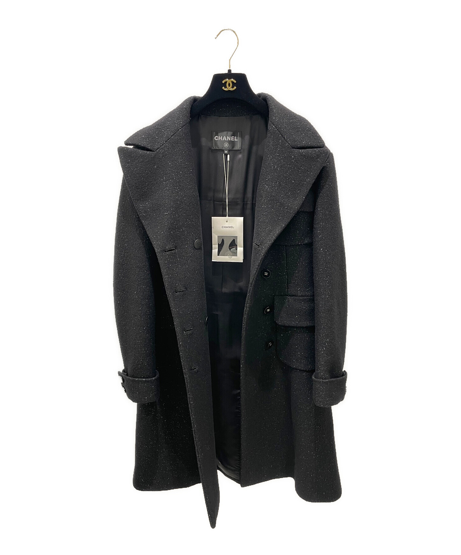 極美品*シャネル Pコート ジャケット ダブルボタン ココマーク ココボタン 中古・古着通販】CHANEL (シャネル) ココボタンダブルロングコート