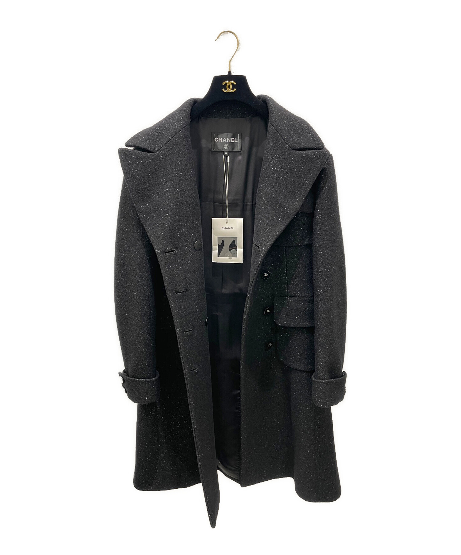 中古・古着通販】CHANEL (シャネル) ロングコート ブラック サイズ:38 