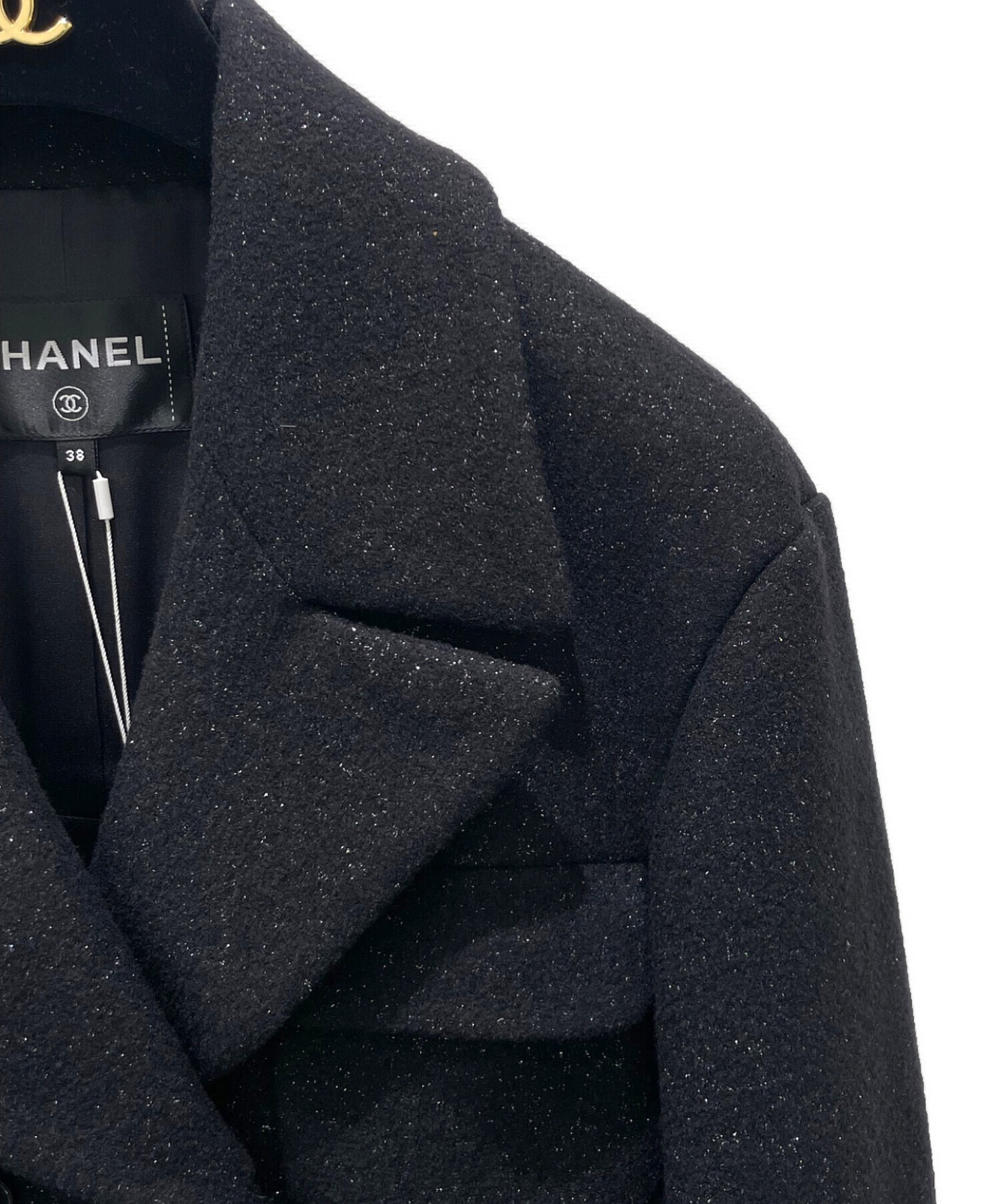 中古・古着通販】CHANEL (シャネル) ロングコート ブラック サイズ:38 