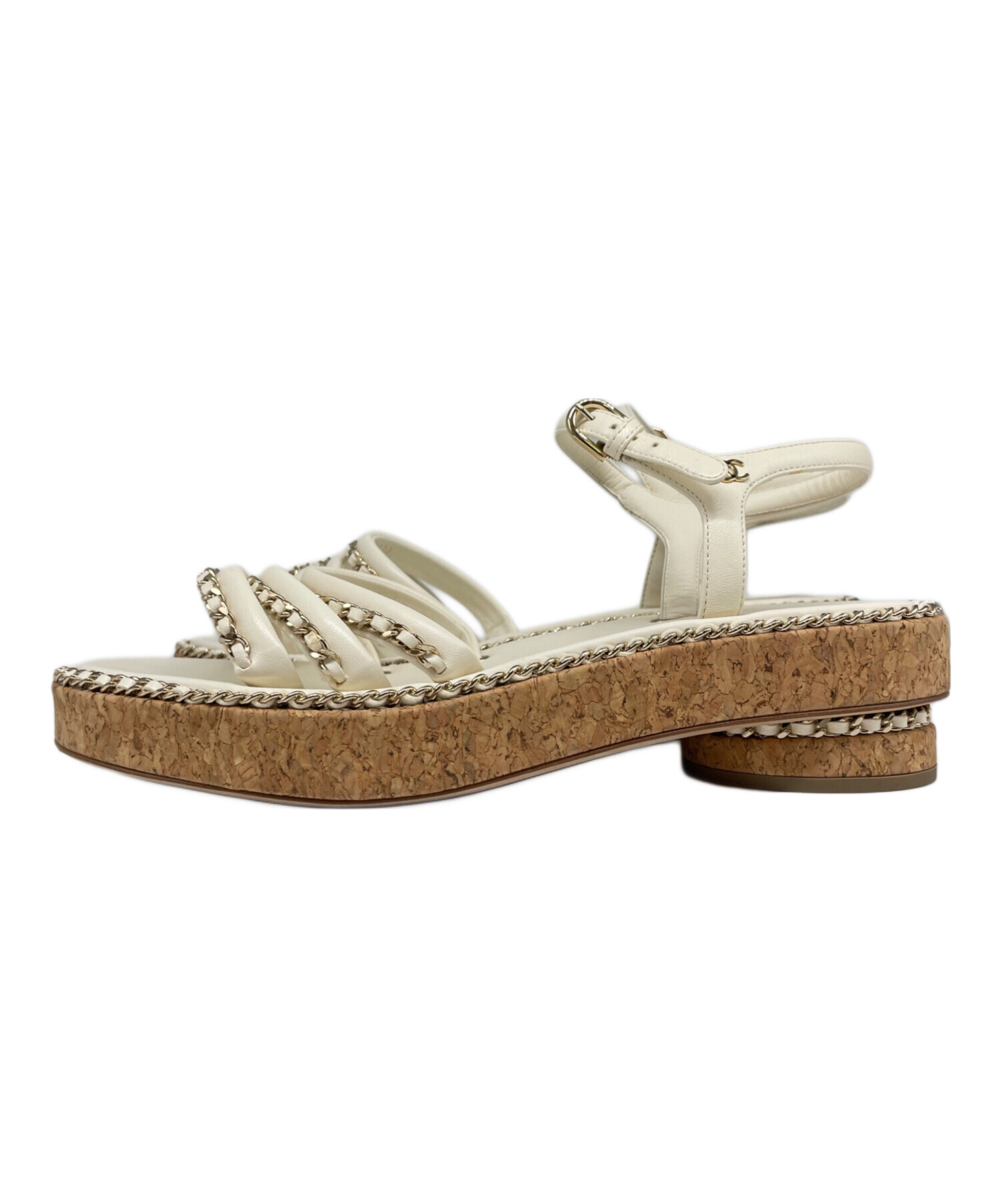 中古・古着通販】CHANEL (シャネル) チェーン レザー サンダル