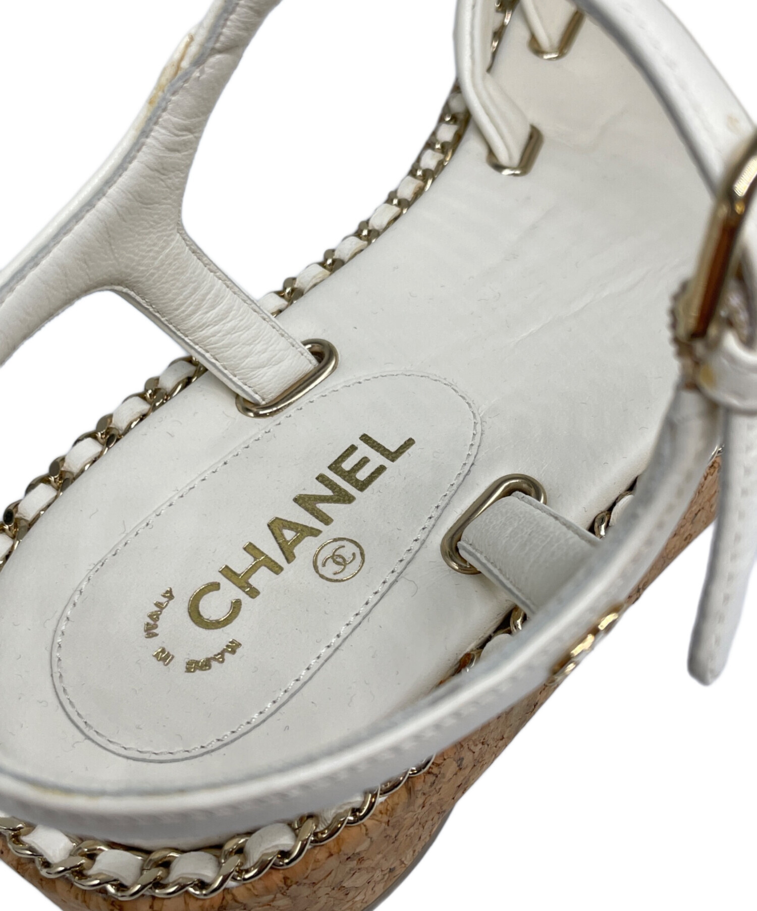 中古・古着通販】CHANEL (シャネル) チェーン レザー サンダル