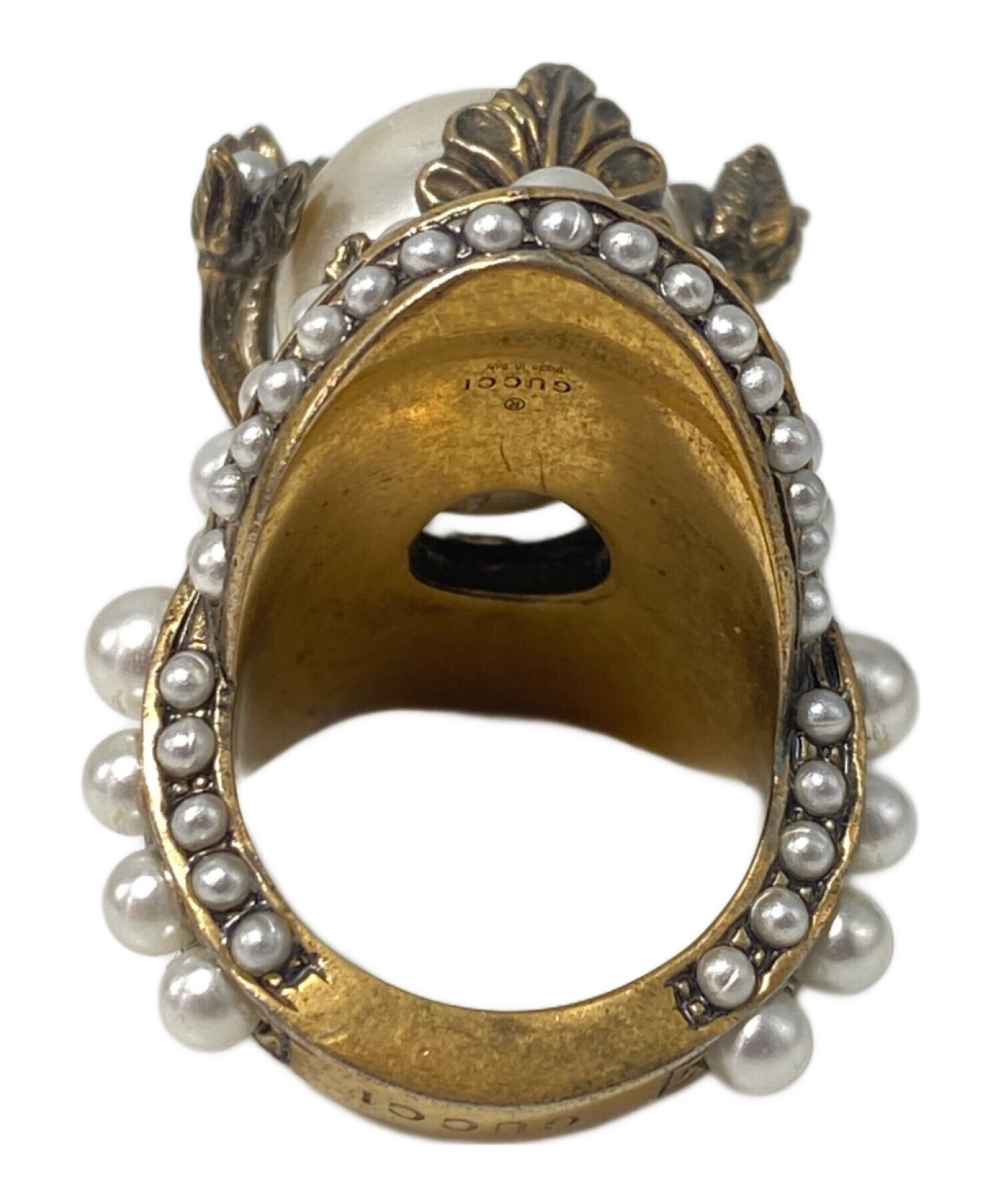 中古・古着通販】GUCCI (グッチ) パールデザインリング ゴールド 