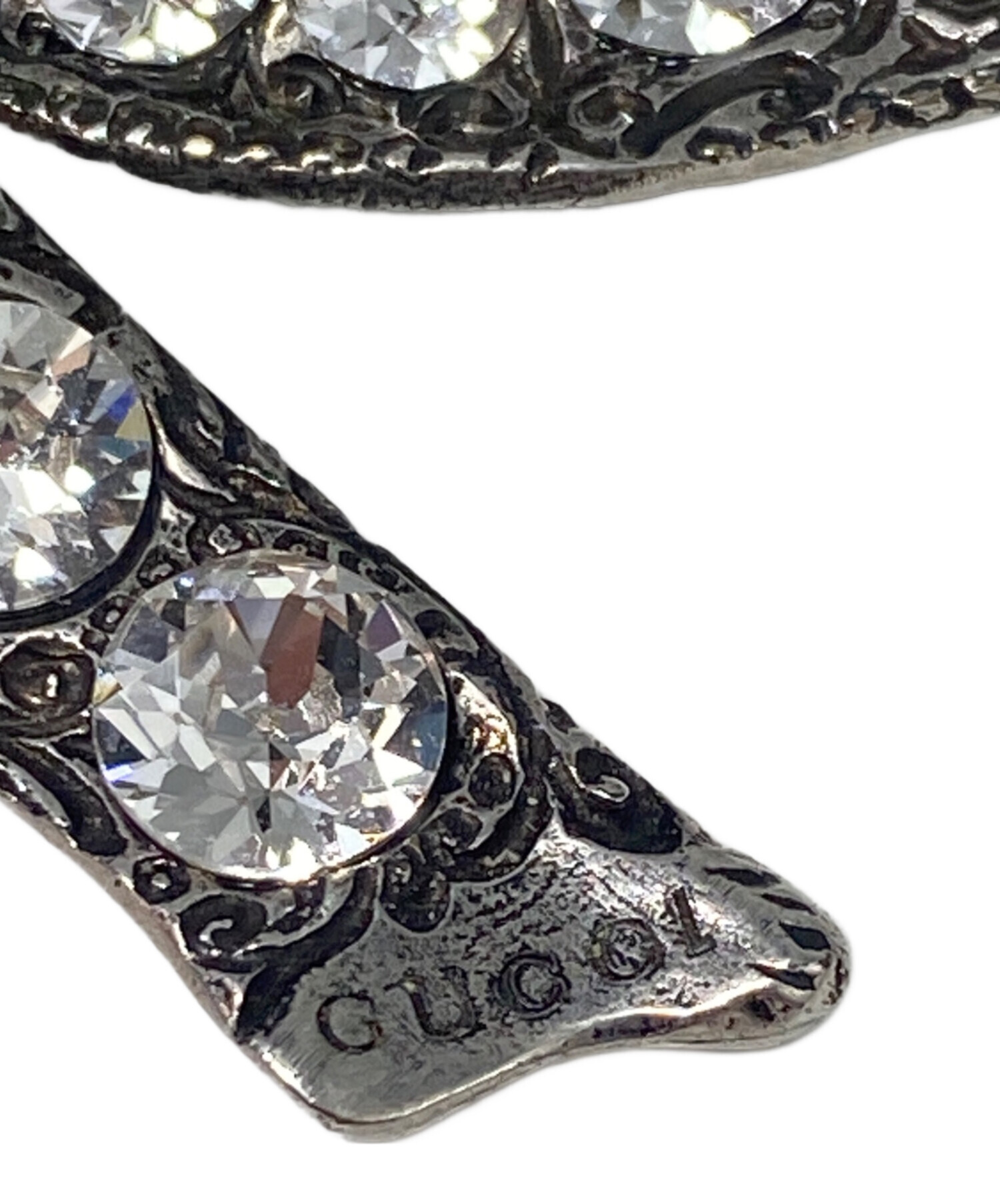 中古・古着通販】GUCCI (グッチ) ラインストーンリボンブローチ