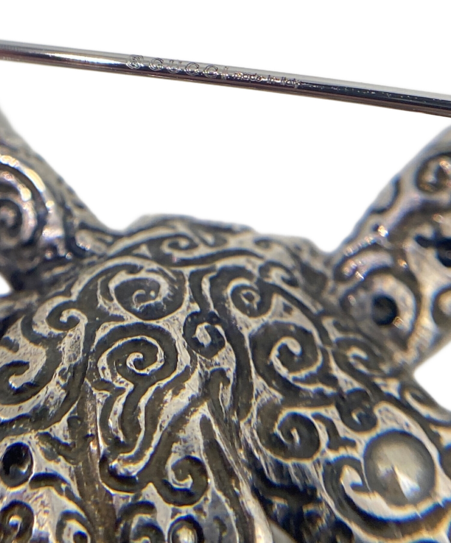 中古・古着通販】GUCCI (グッチ) ラインストーンリボンブローチ