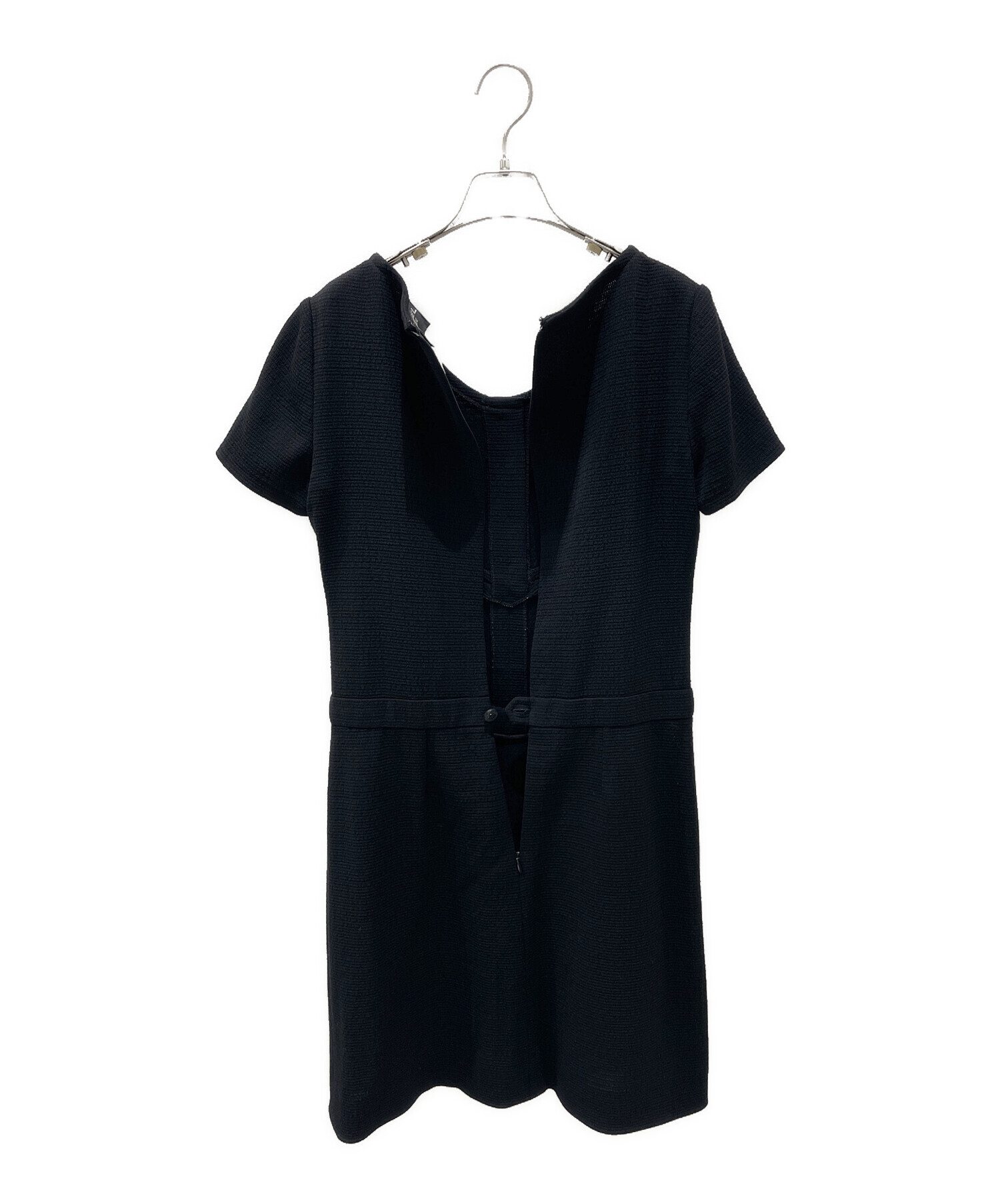 中古・古着通販】CHANEL (シャネル) 半袖ワンピース ブラック サイズ