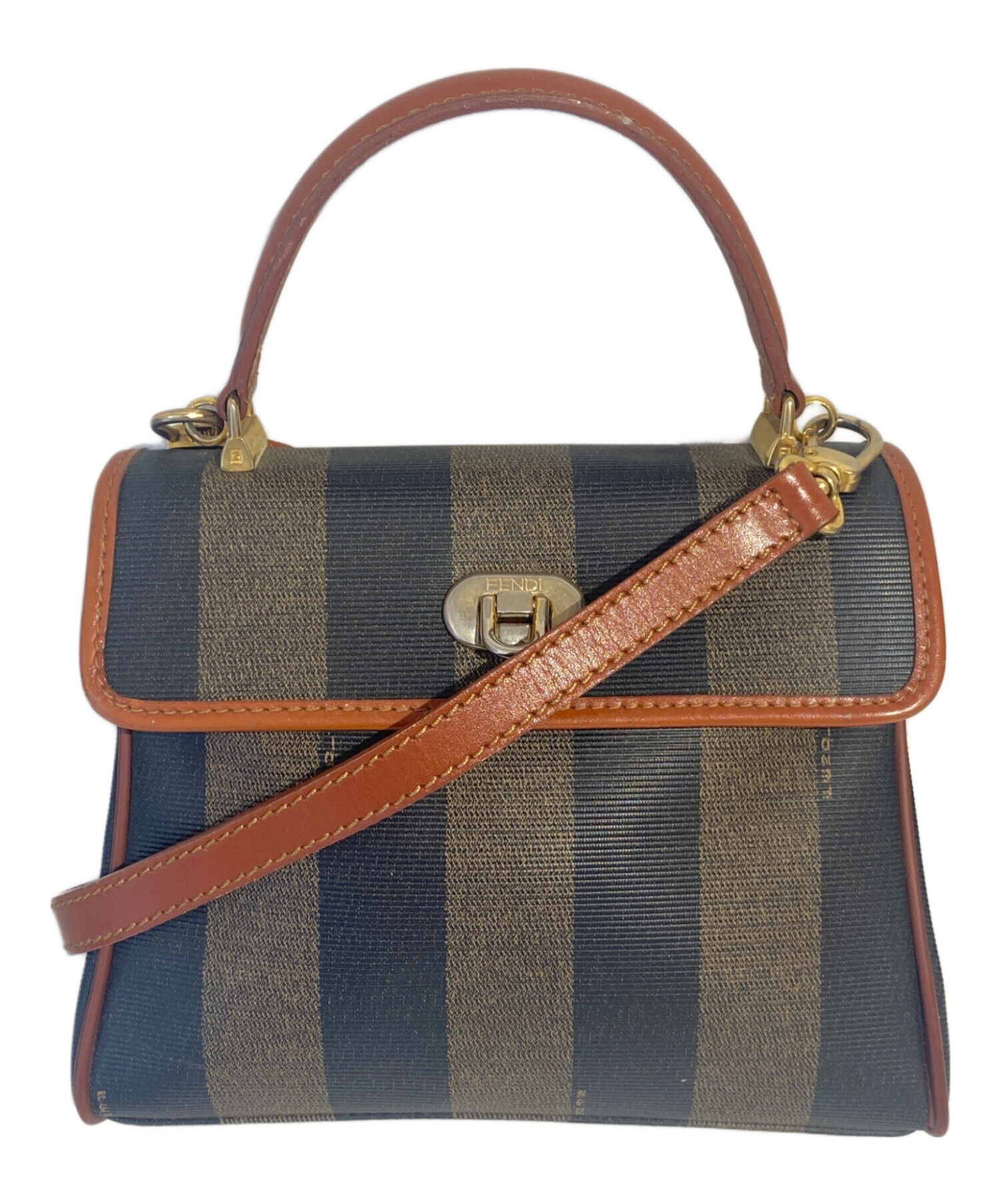 FENDI ペカン 2WAY ボストンバッグ ブラウン フェンディ ペカン柄ミニボストンバッグ カーキ×ブラウン ヴィンテージ|フェンディ