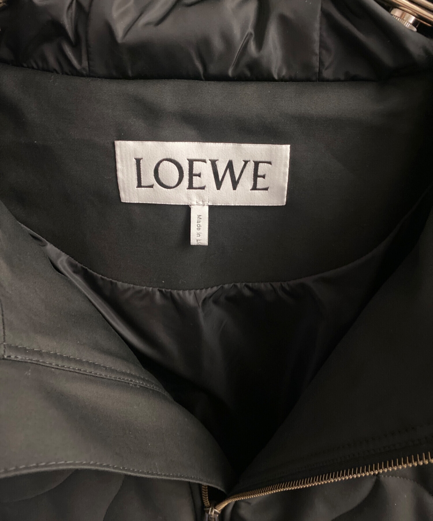 中古・古着通販】LOEWE (ロエベ) レザー切替キルティングロングコート