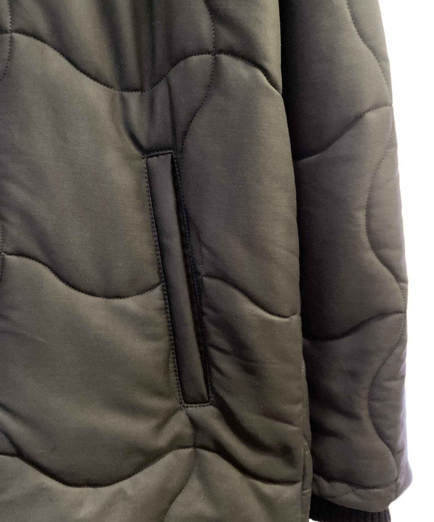 中古・古着通販】LOEWE (ロエベ) レザー切替キルティングロングコート