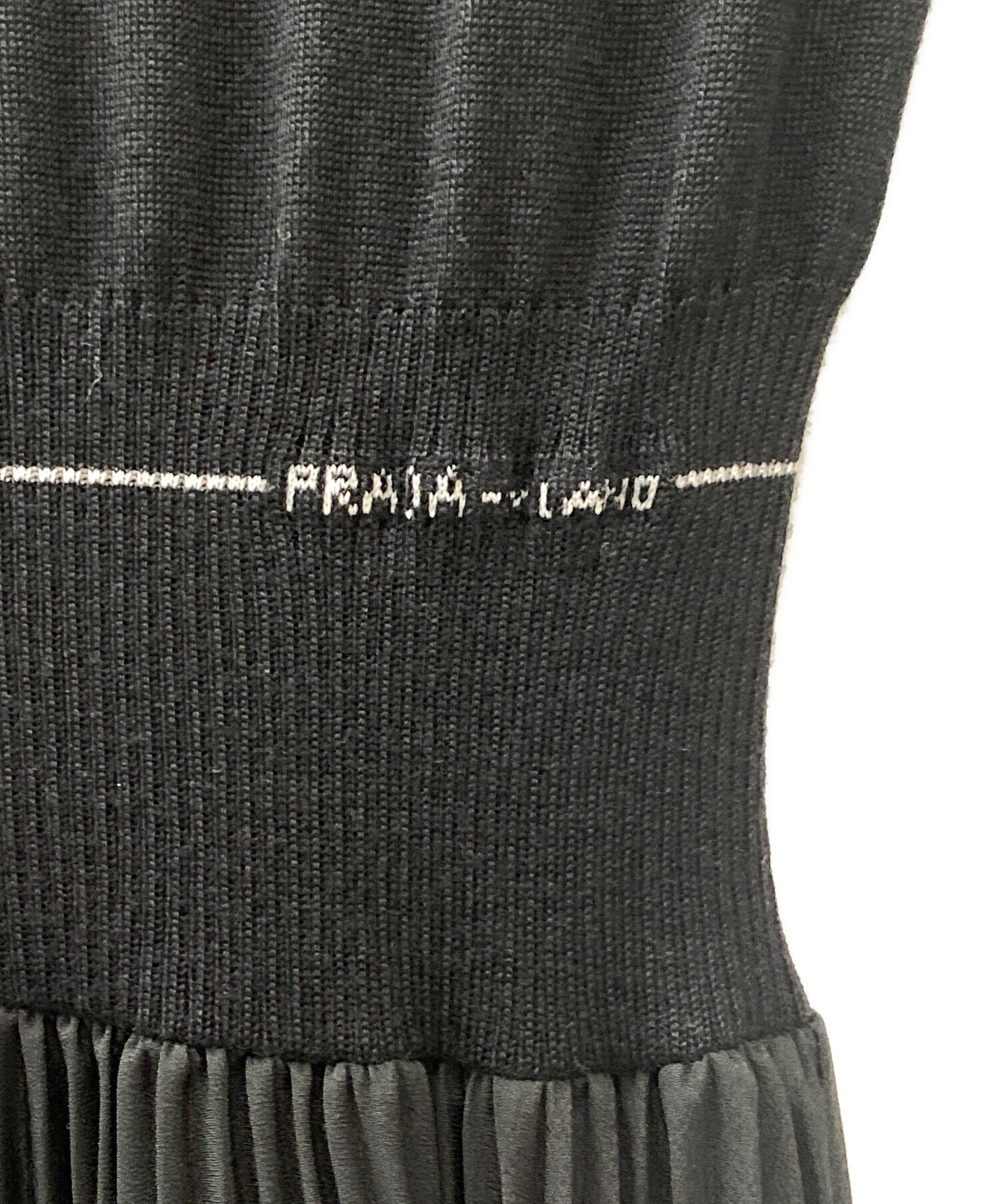 中古・古着通販】PRADA (プラダ) ニット切替プリーツワンピース