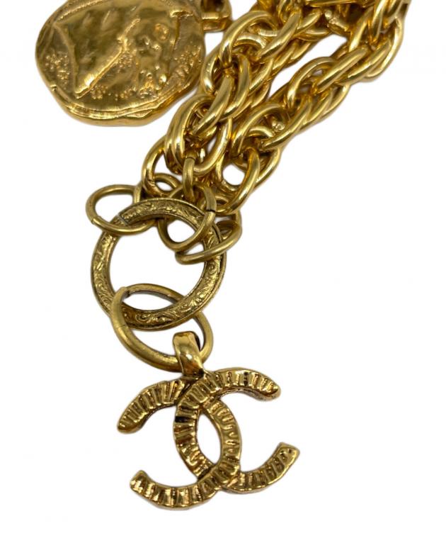 CHANEL チャームブレスレット 金色 中古・古着通販】CHANEL (シャネル) ココマーク コインチャーム